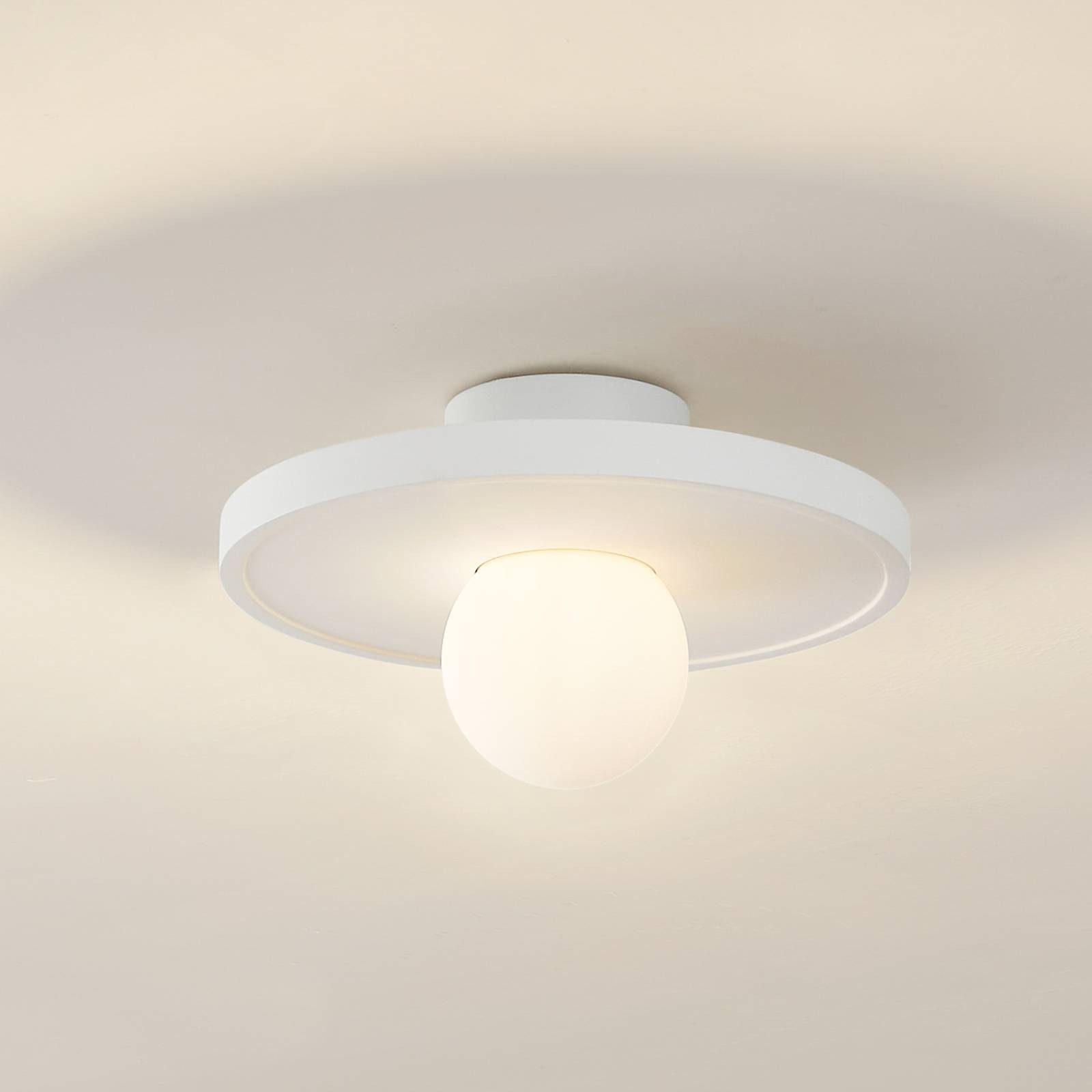 Lindby Wandleuchte Nielson, Gips Weiß IP20, 1 x 15 W LED