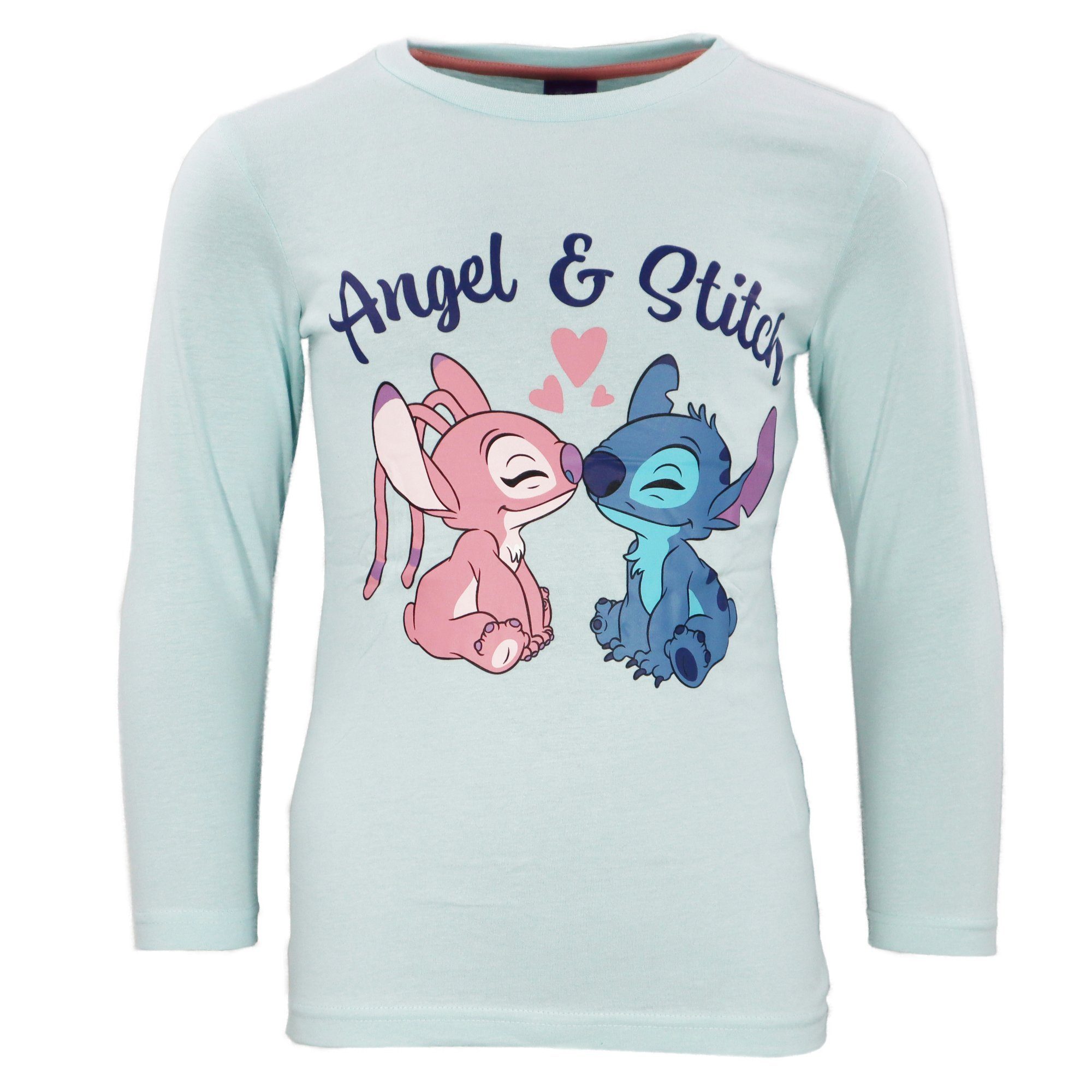 Disney Schlafanzug Disney Stitch langarm baumwolle 92 Angel Gr. Kinder Pyjama 100% 128 Mädchen bis