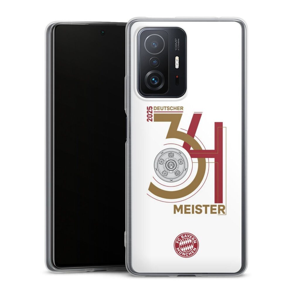DeinDesign Handyhülle FC Bayern München Meister Offizielles Lizenzprodukt, Xiaomi 11T Pro 5G Slim Case Silikon Hülle Ultra Dünn Schutzhülle