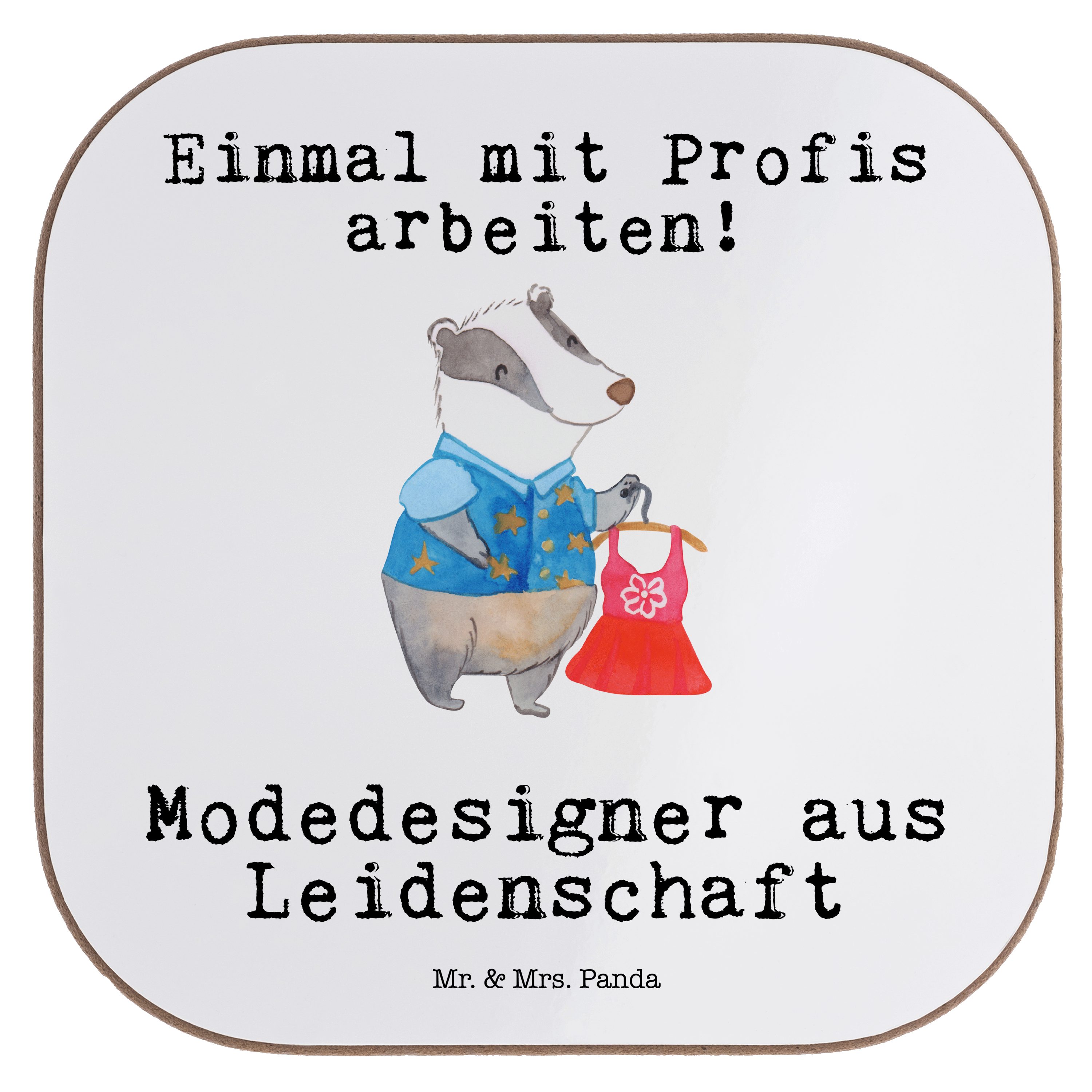 Getränkeuntersetzer - Geschenk, Leidenschaft Designer, Modedesigner aus & Mrs. Mr. Weiß Sc, 1-tlg. Fashion - Panda