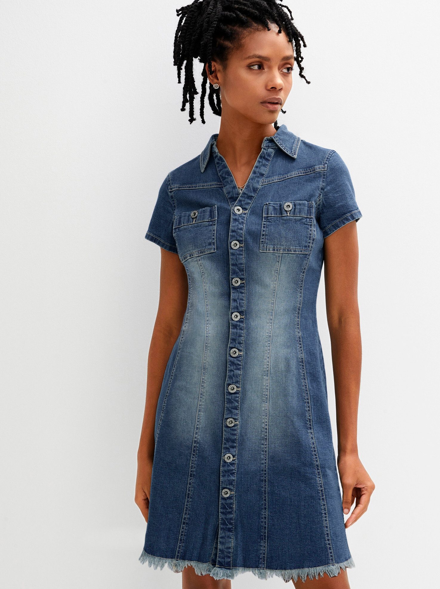 Witt Etuikleid Jeans-Kleid Kurzarm