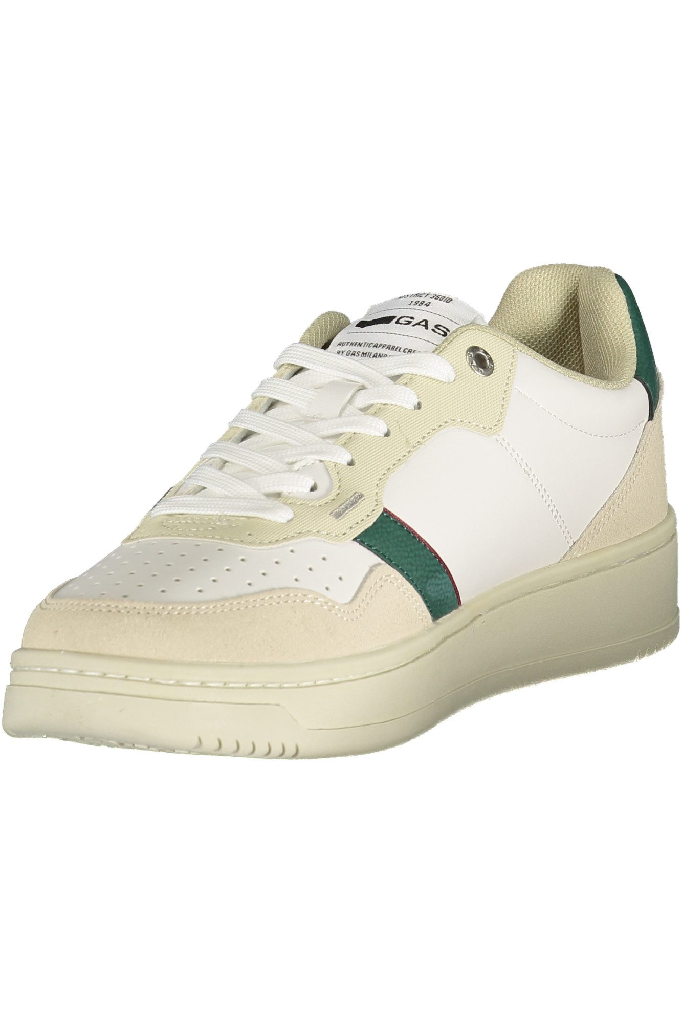 GAS Sneaker Weißer Herren-Sportschuh mit grünen Akzenten und