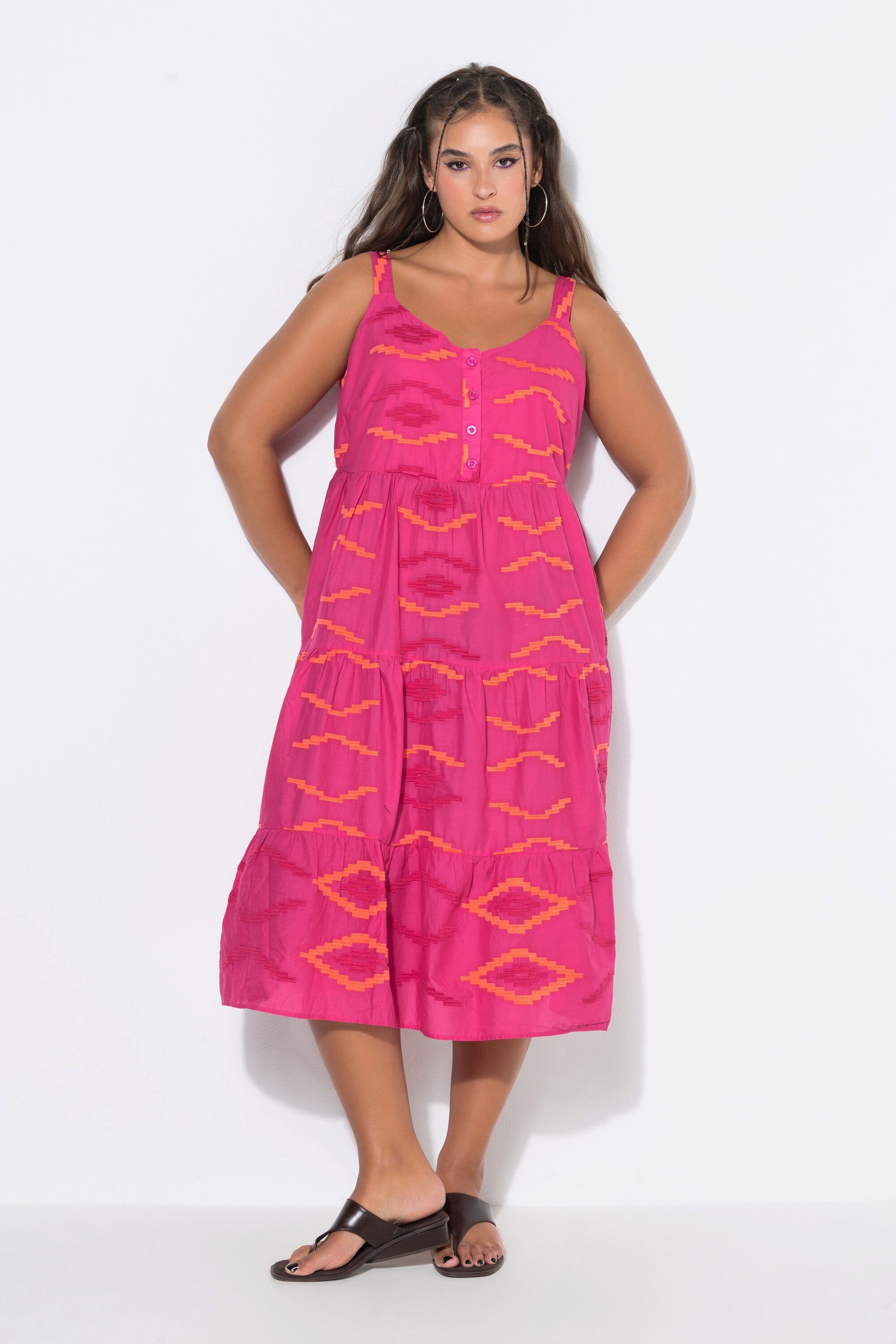 Studio Untold Midikleid Midikleid A-Line Stickerei Volants