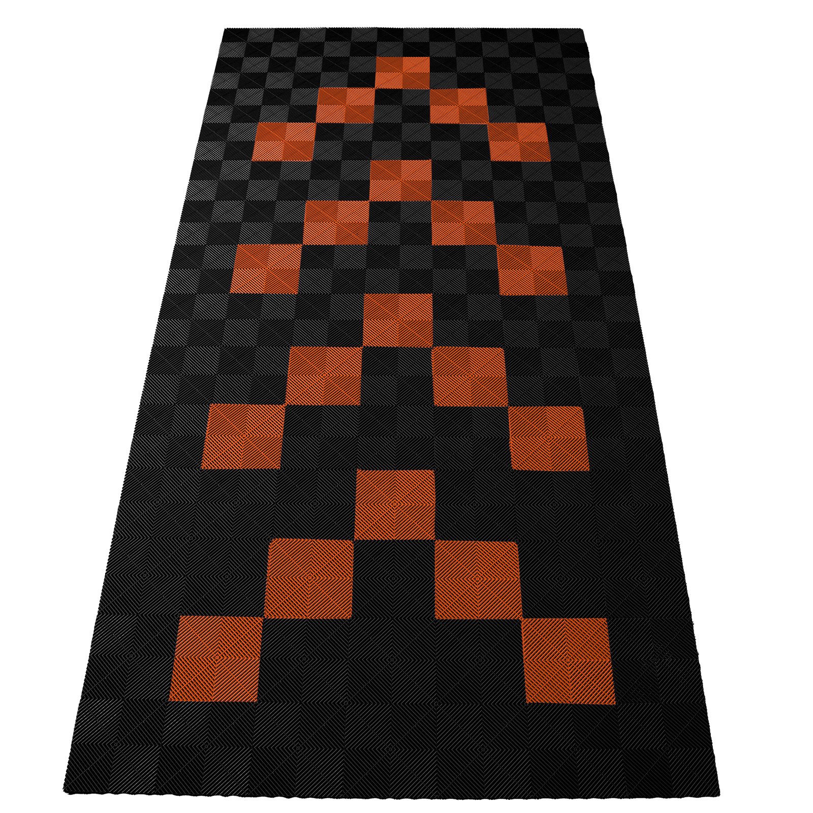 Tenzo-R Bodenfliese Performance Garagenboden Floor 2,8mx5,6m Schwarz Orange 1, schwarz/orange