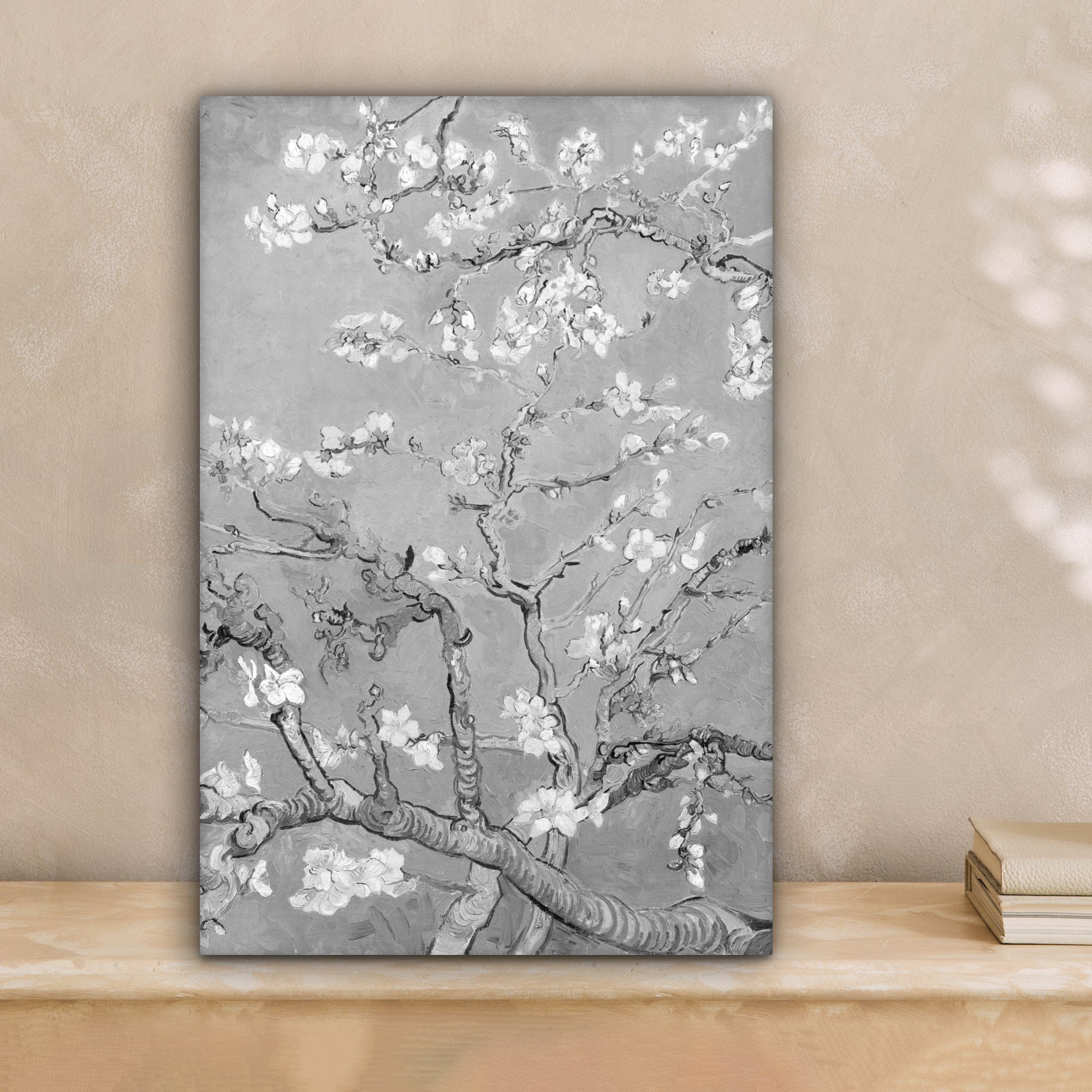 OneMillionCanvasses® Leinwandbild Mandelblüte - Kunst - Van Gogh - Grau, Fo günstig online kaufen