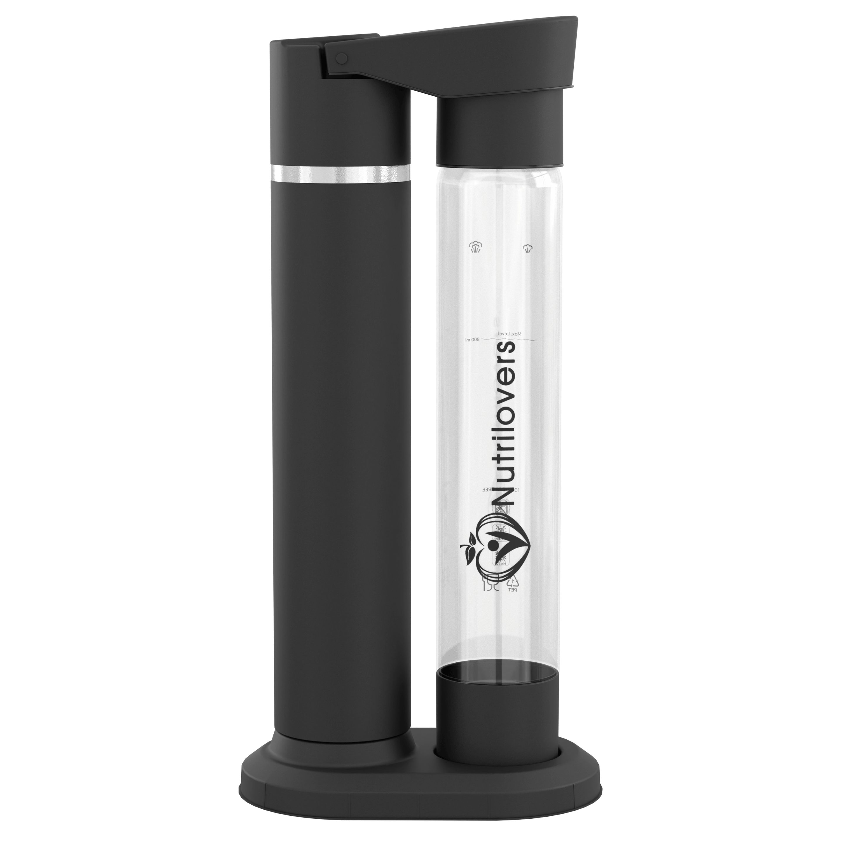 Nutrilovers Wassersprudler NUTRI-STREAM Wassersprudler C02 Edelstahl Schwarz, patentiertes System, Wassersprudler mit patentiertem Luftbefüllungssystem – Bild 2 von 5
