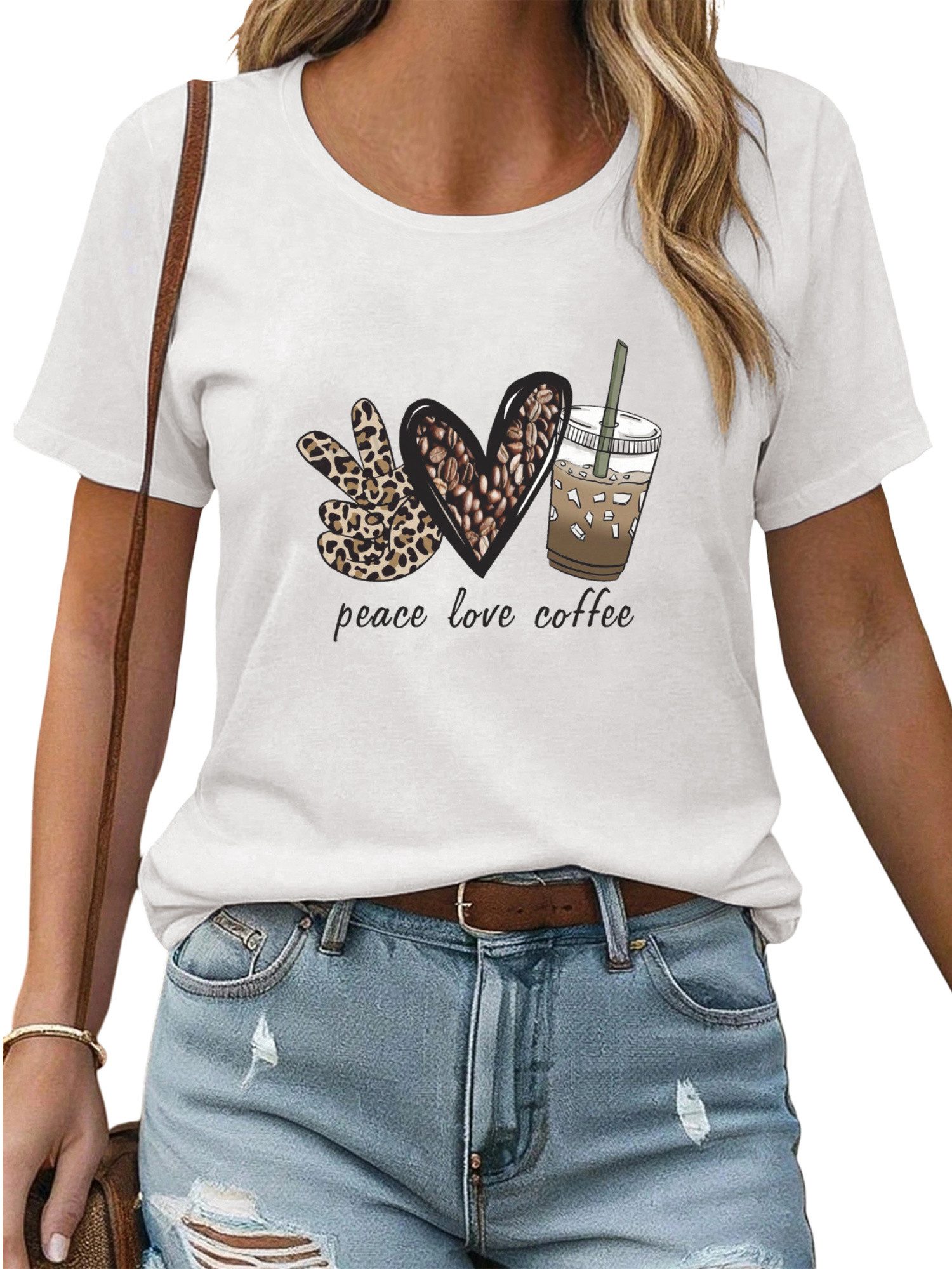PYL Print-Shirt Damen Sommer Kurzarm T-Shirt günstig online kaufen