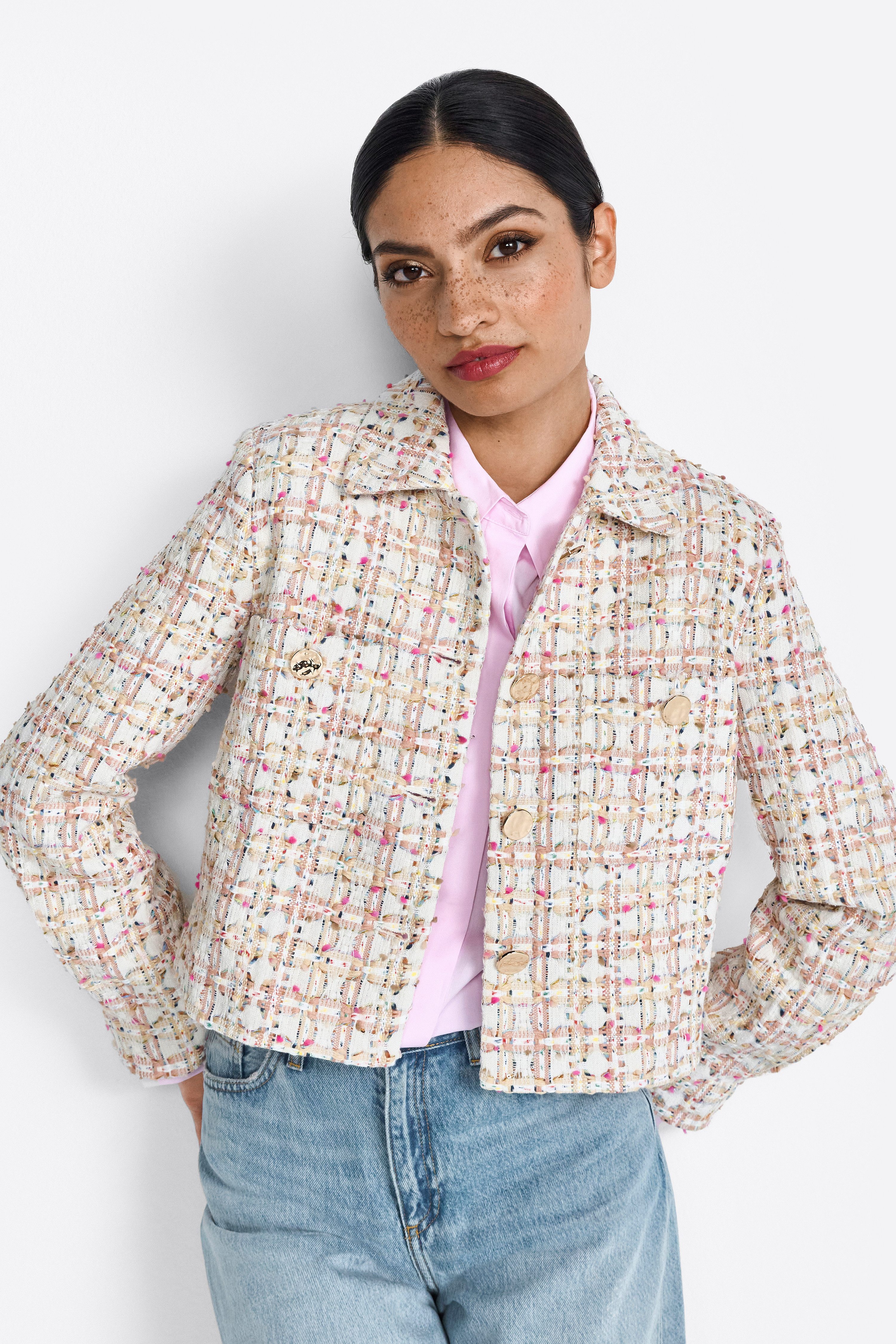 RICHROYAL Bouclèjacke Mit Rundhalsausschnitt günstig online kaufen
