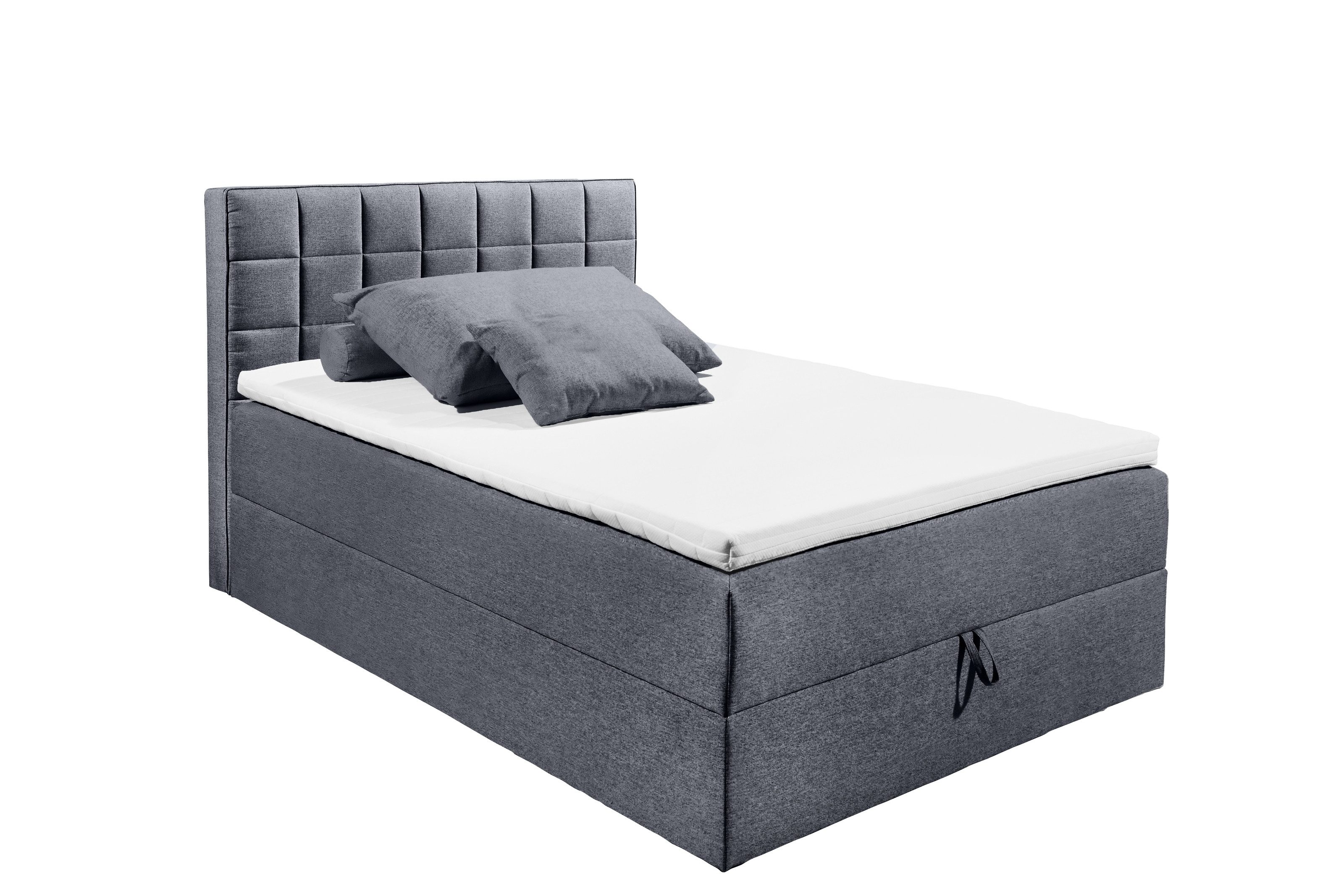 freiraum Polsterbett ALASKA 2, Liegefläche 140x200cm in anthrazit - 140x123x213 (BxHxT)