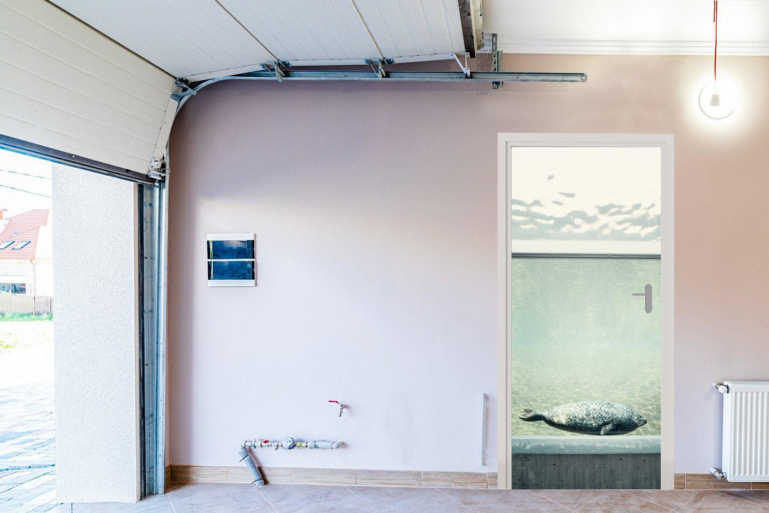 Türaufkleber, Fototapete 75x205 für Türtapete Aquarium, Matt, (1 MuchoWow Tür, cm bedruckt, St), im Robbe