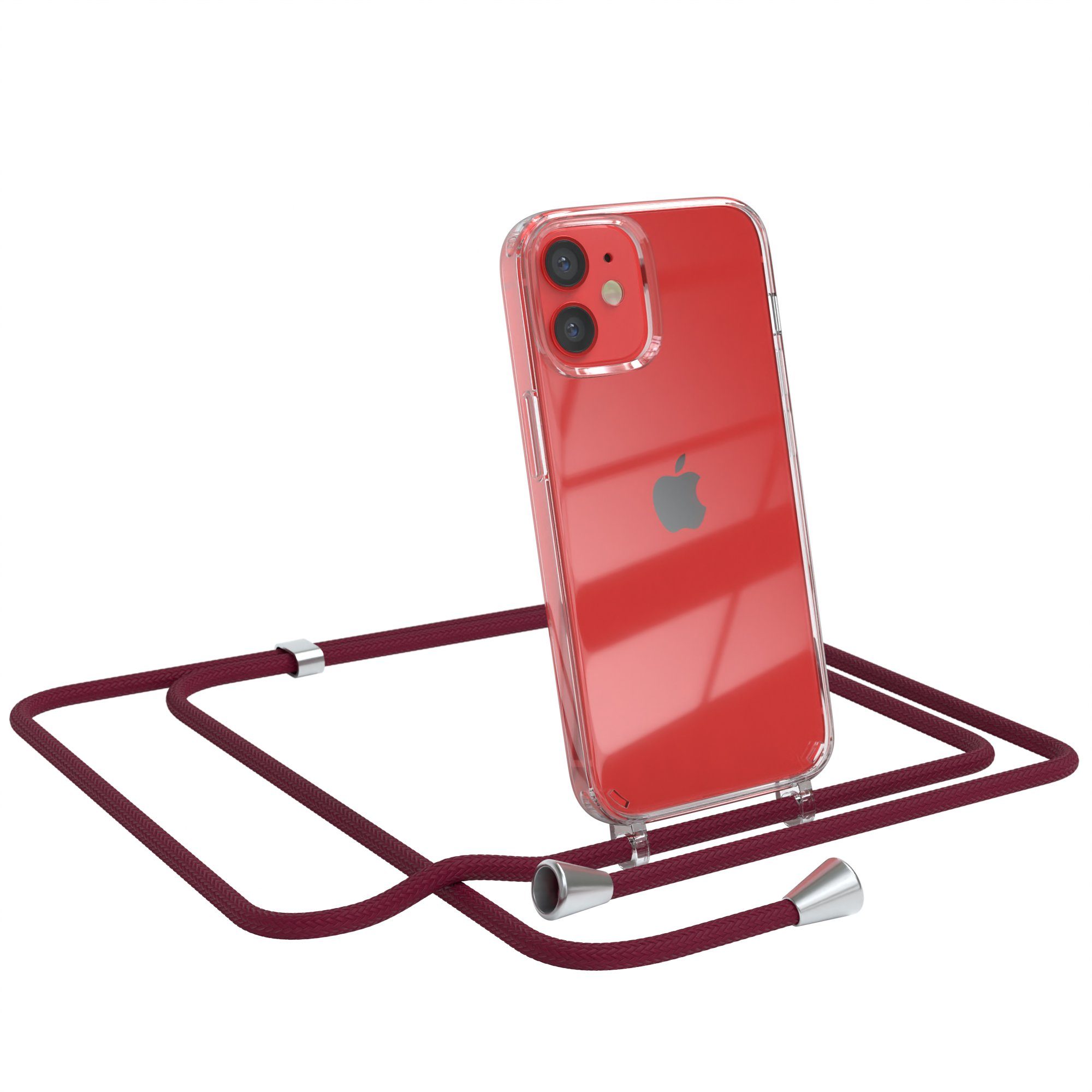 Bordeaux Rot / Clips Silber