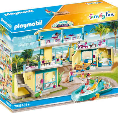 Playmobil® Konstruktions-Spielset »PLAYMO Beach Hotel (70434), Family Fun«, (401 St), Made in Germany