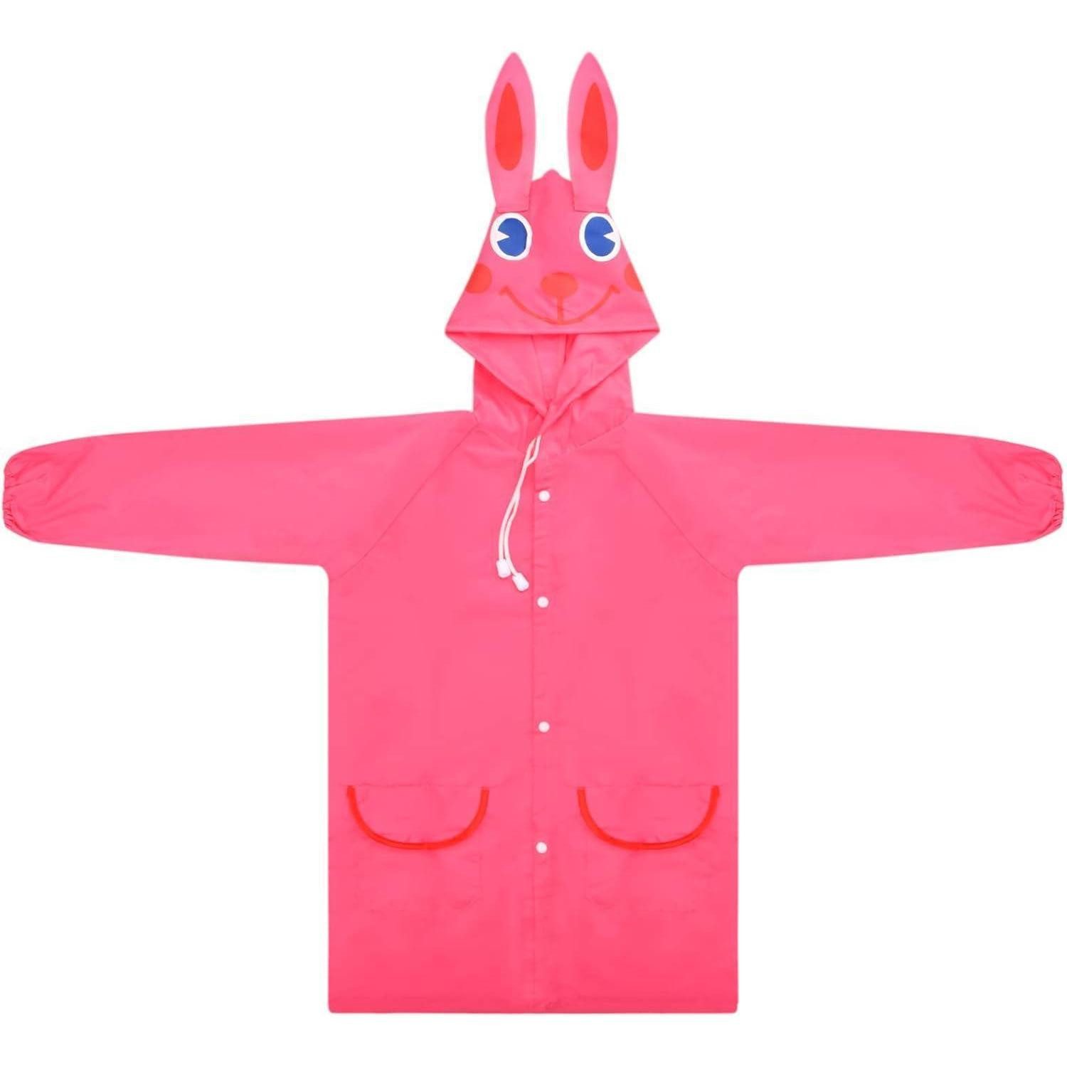 LuxusKollektion Regenmantel Regenmantel Kinder Kapuze Wasserdicht Regenponcho Outdoor 6 Jahre Rosa