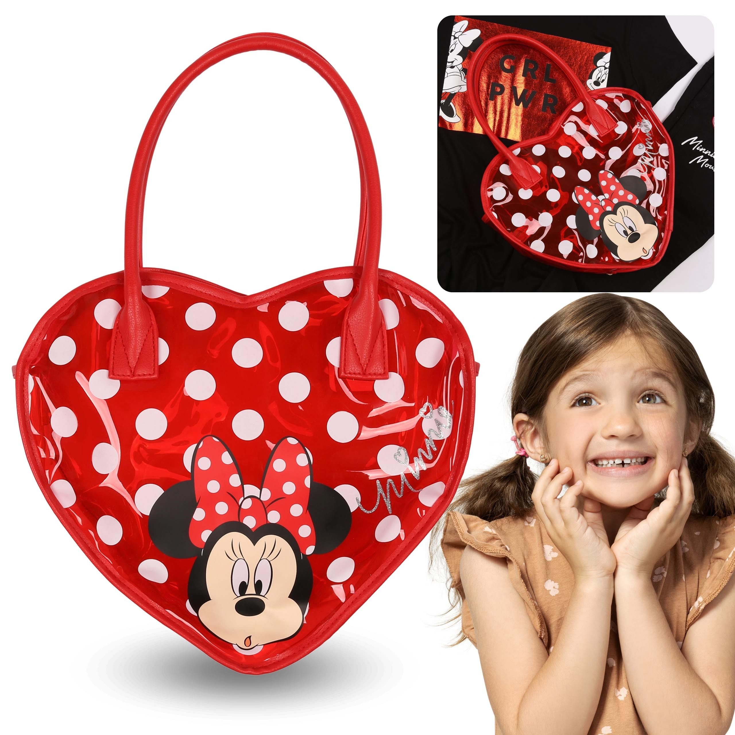 Sarcia.eu Umhängetasche DISNEY Minnie Mouse Mädchenhafte rote Handtasche in Herzform