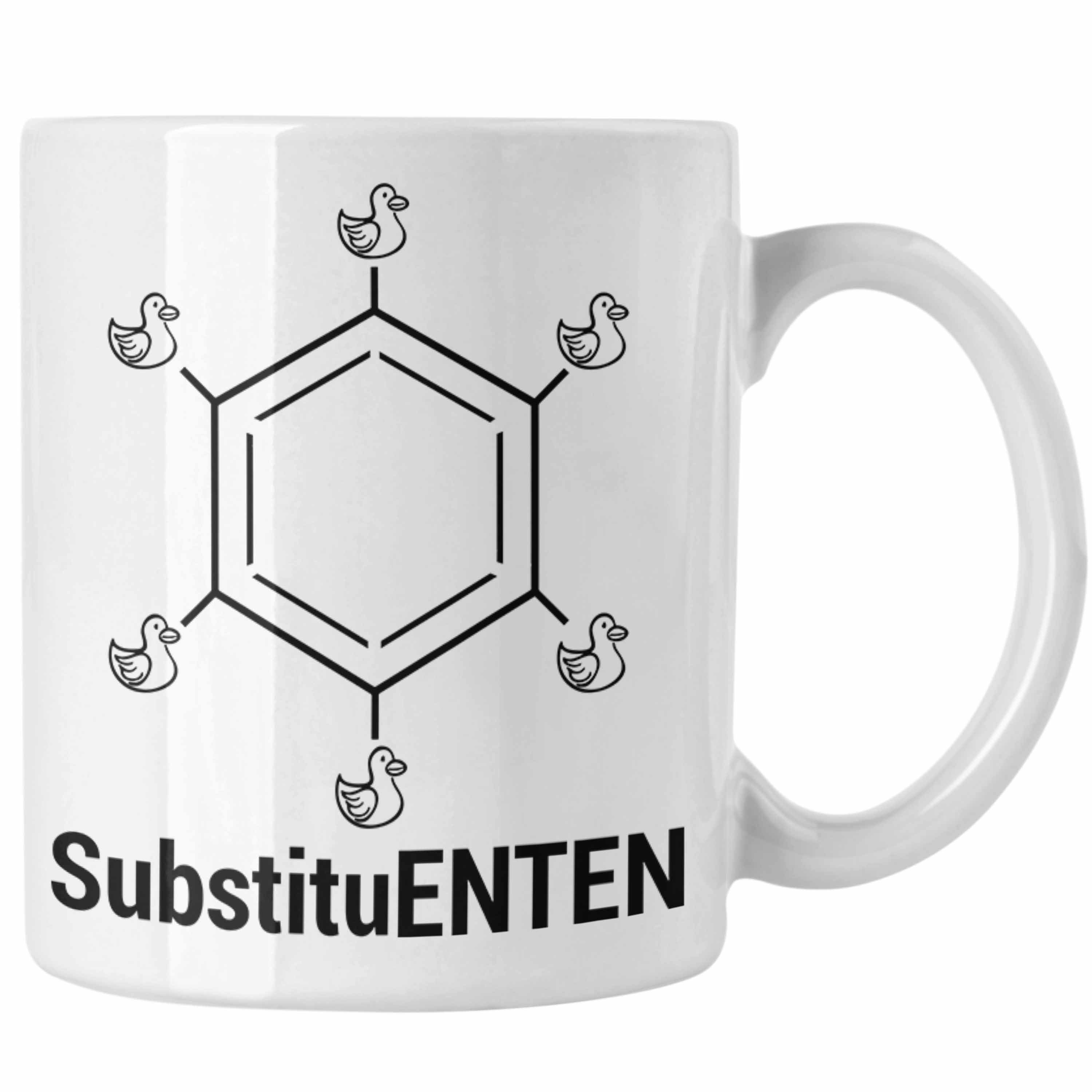 Trendation Tasse Chemie Tasse SubstituENTEN Chemiker Witz Organische Chemie Ente Kaffee Weiss