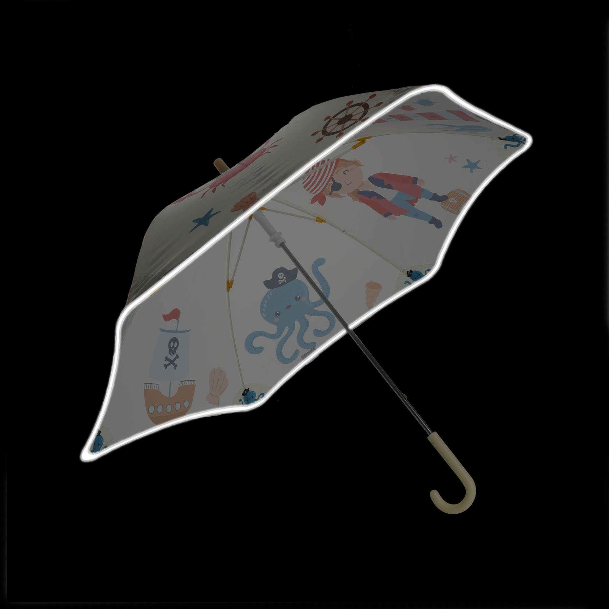 Taschenregenschirm Pirat Regenschirm Kinder Originelli reflektierend Schatz Augenklappe Sonia Seeräuber