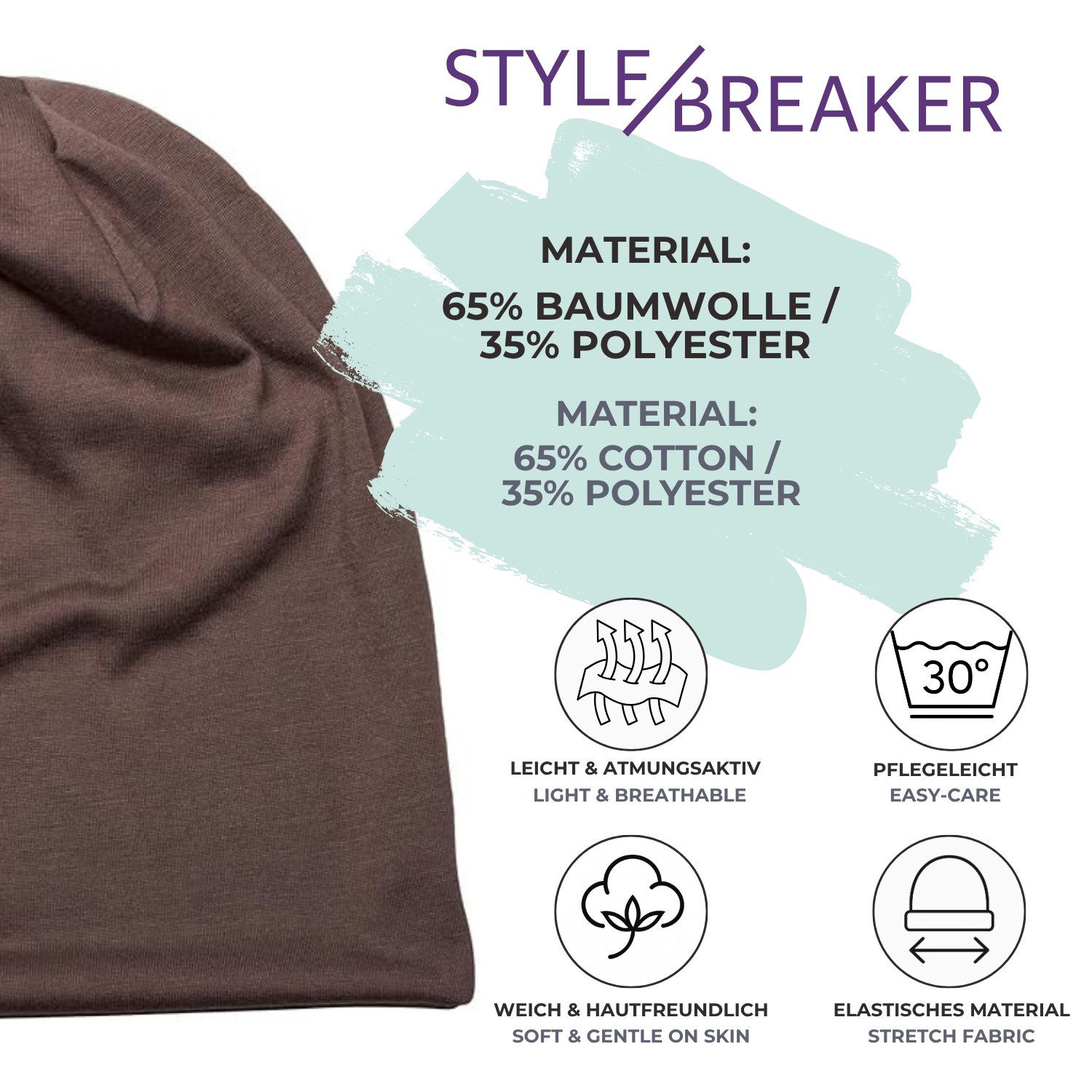 styleBREAKER Beanie Uni Slouch Beanie Mütze (1-St) – Bild 3 von 5