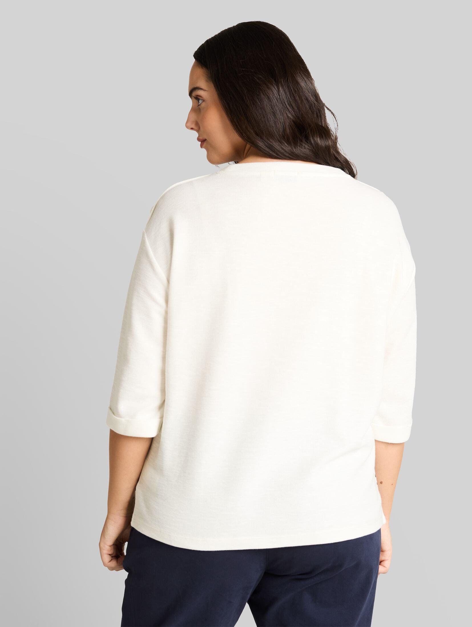 TOM TAILOR PLUS 3/4-Arm-Shirt T-Shirt Plus Size - Langarmshirt mit Streifenmuster – Bild 3 von 5