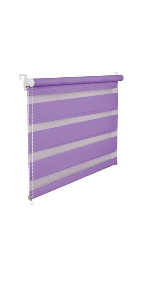 Doppelrollo Doppelrollo Duorollo 50 cm breit 200 cm lang lila violett, KS Handel 24