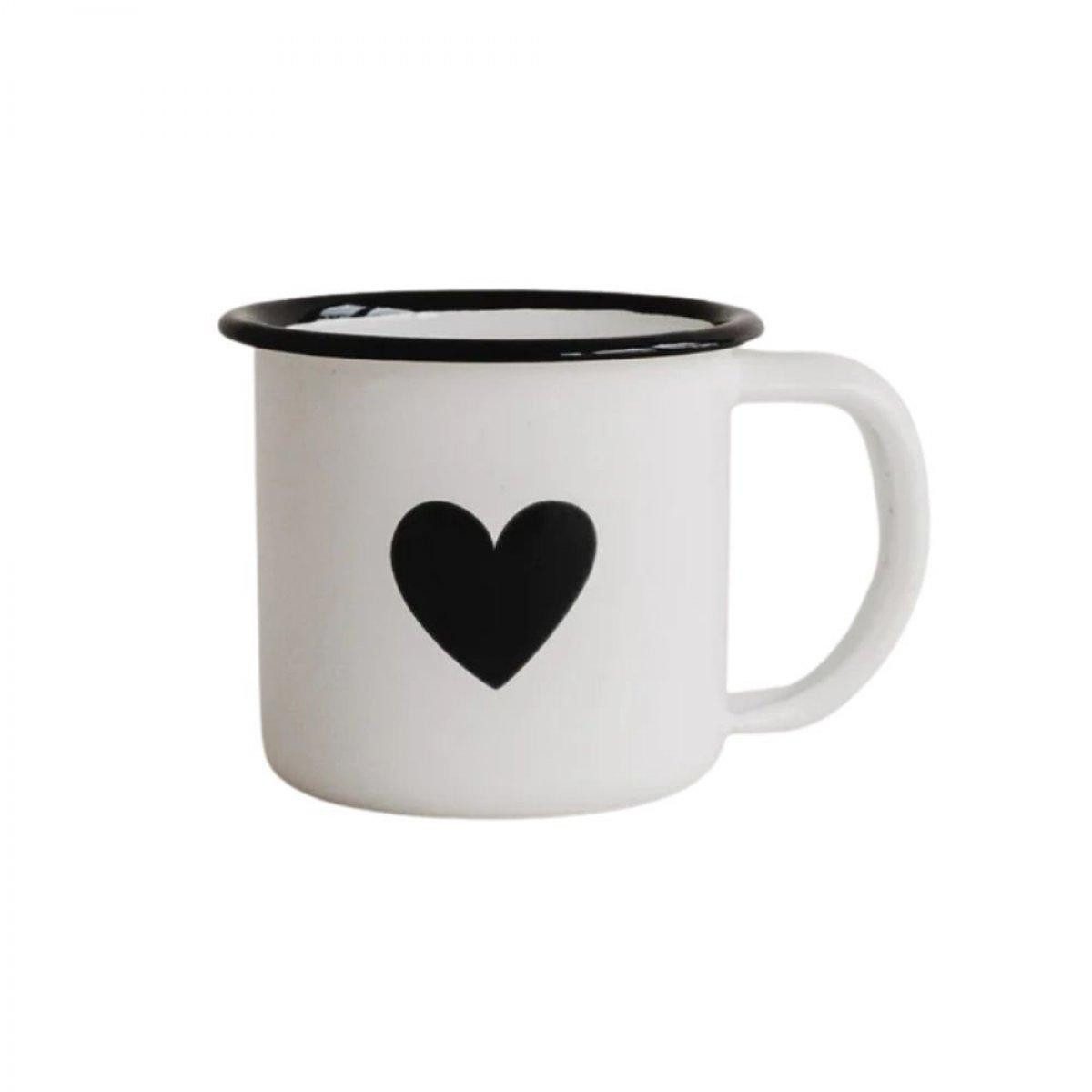 Eulenschnitt Tasse Espressotasse Emaille Herz