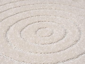 Teppich Santo Plus hochwertiger Teppich, the carpet, Rund, Höhe: 5 mm, Boho-Style, Pflegeleicht, 3D-Optik, wetterfest, Rund