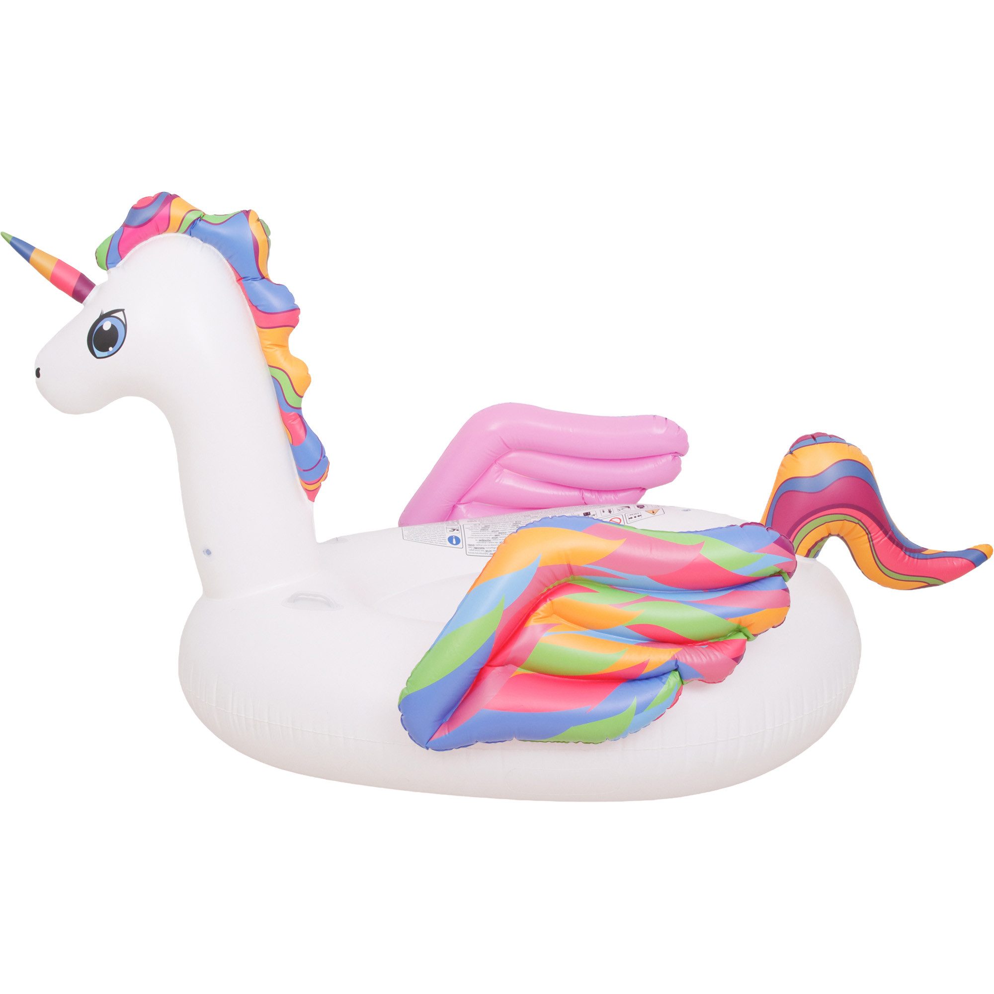 SunClub Schwimmtier Einhorn aufblasbar, 222x132x123 cm mit 2 Luftkammern