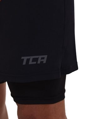 TCA Trainingsshorts TCA Herren 2-in-1 Laufhose mit Kompressionshose - Schwarz, XXL (1-tlg)