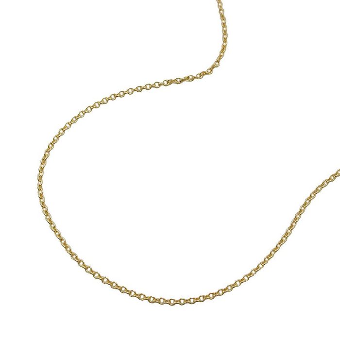 Schmuck Krone Goldkette 0 7mm Rundankerkette Halskette Collier aus 375 Gold Gelbgold 45cm Goldkette