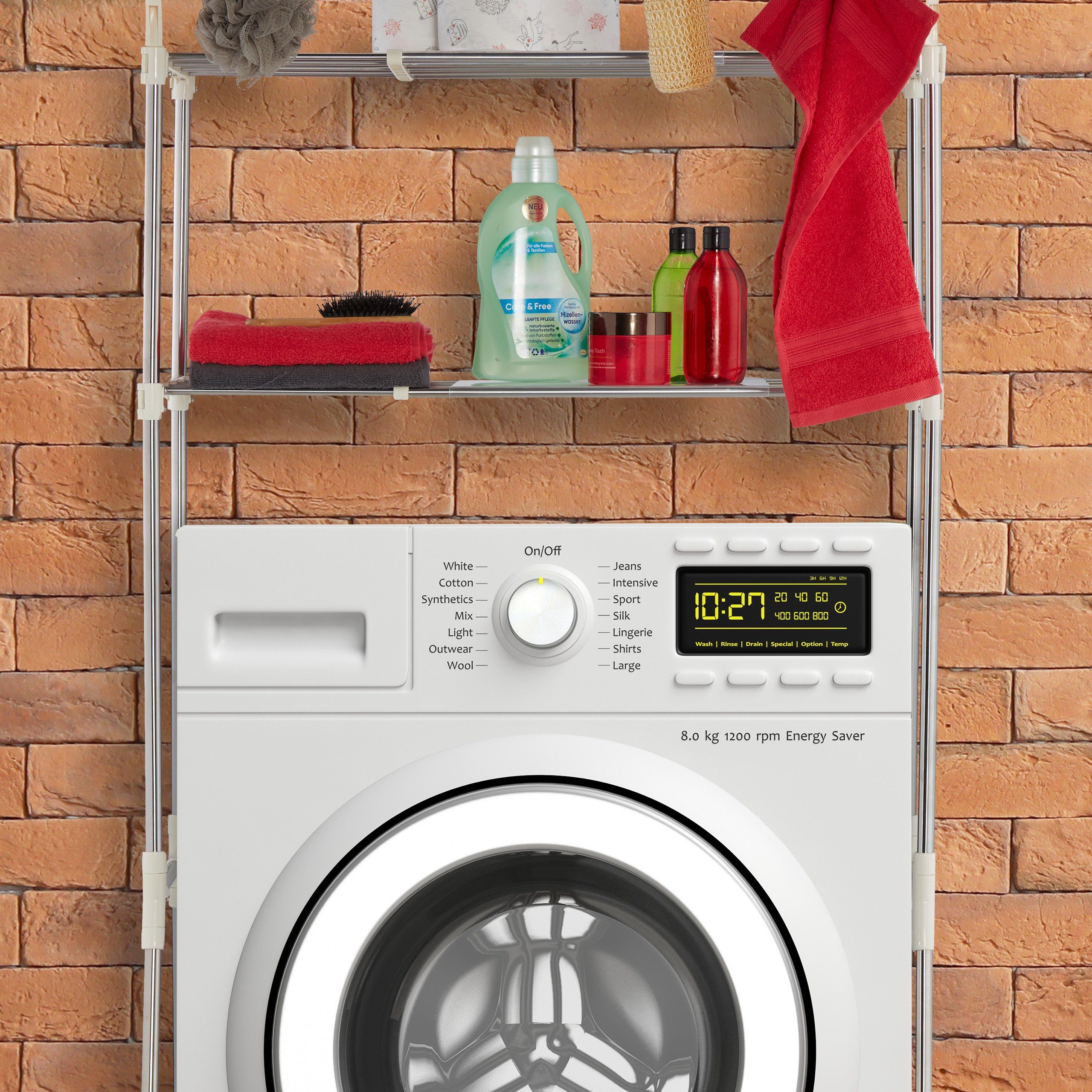Metall Waschmaschinenumbauschrank Waschmaschinenregal Ausziehbares relaxdays