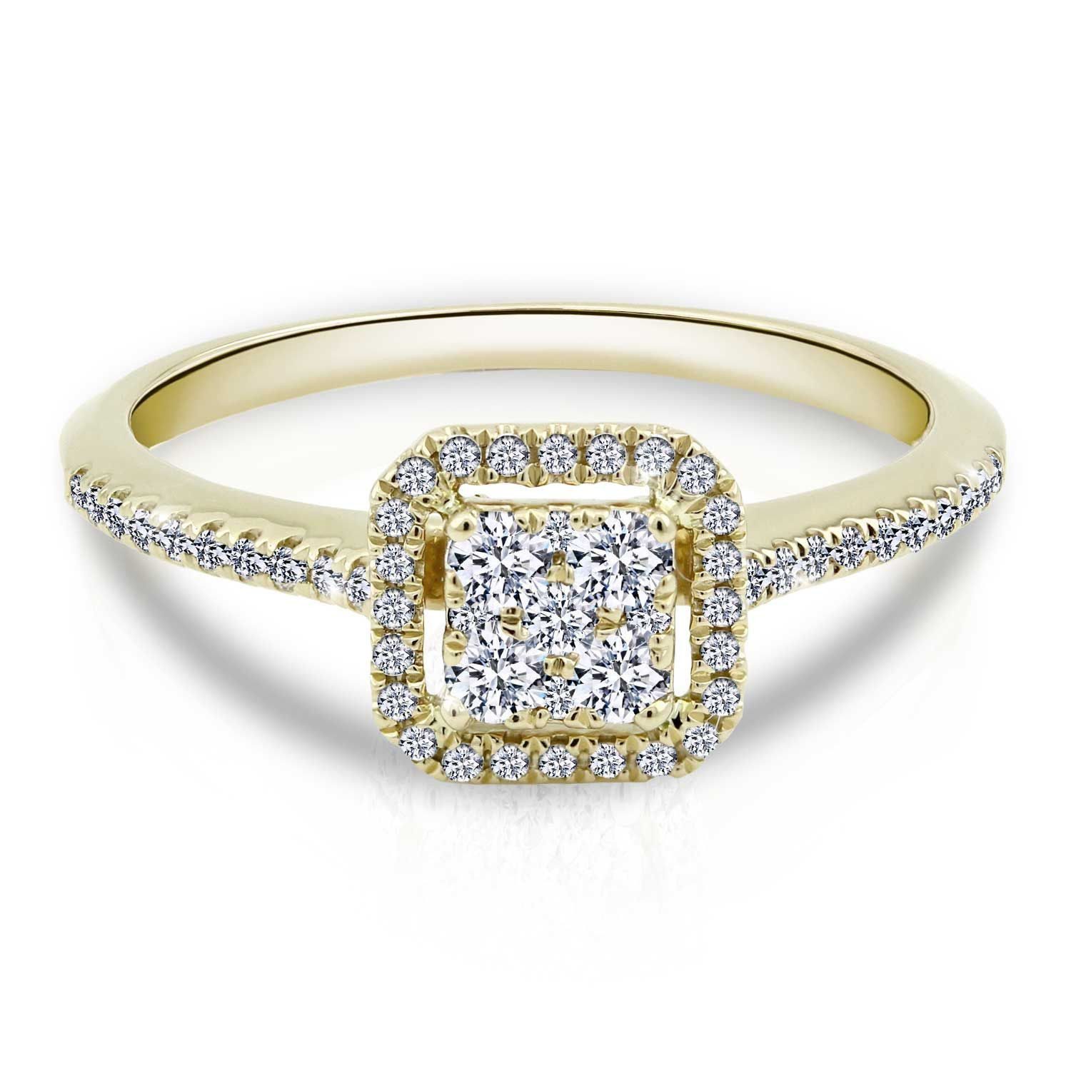 Adam & Eve Diamantring mit 53 Brillianten - 585/- Gold "AE33" Goldring oder Weißgoldring (Verlobungsring, Solitärring), inklusive Echtheitszertifikat - Gravur möglich