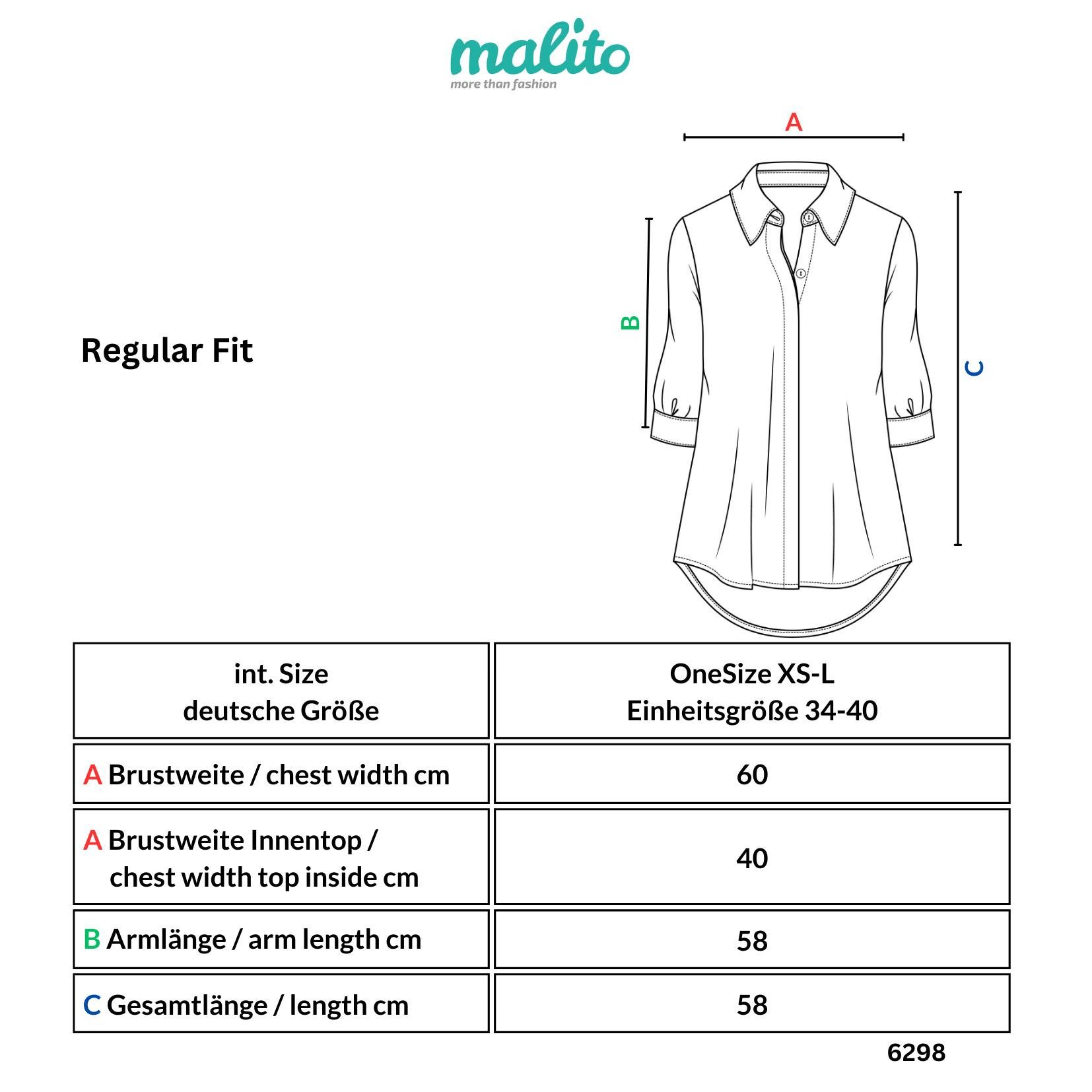 malito more than fashion Chiffonbluse malito Damen kurzarm Bluse im Fledermaus Look, Tunika mit Zipper, Kurzarm Bluse – Bild 5 von 5