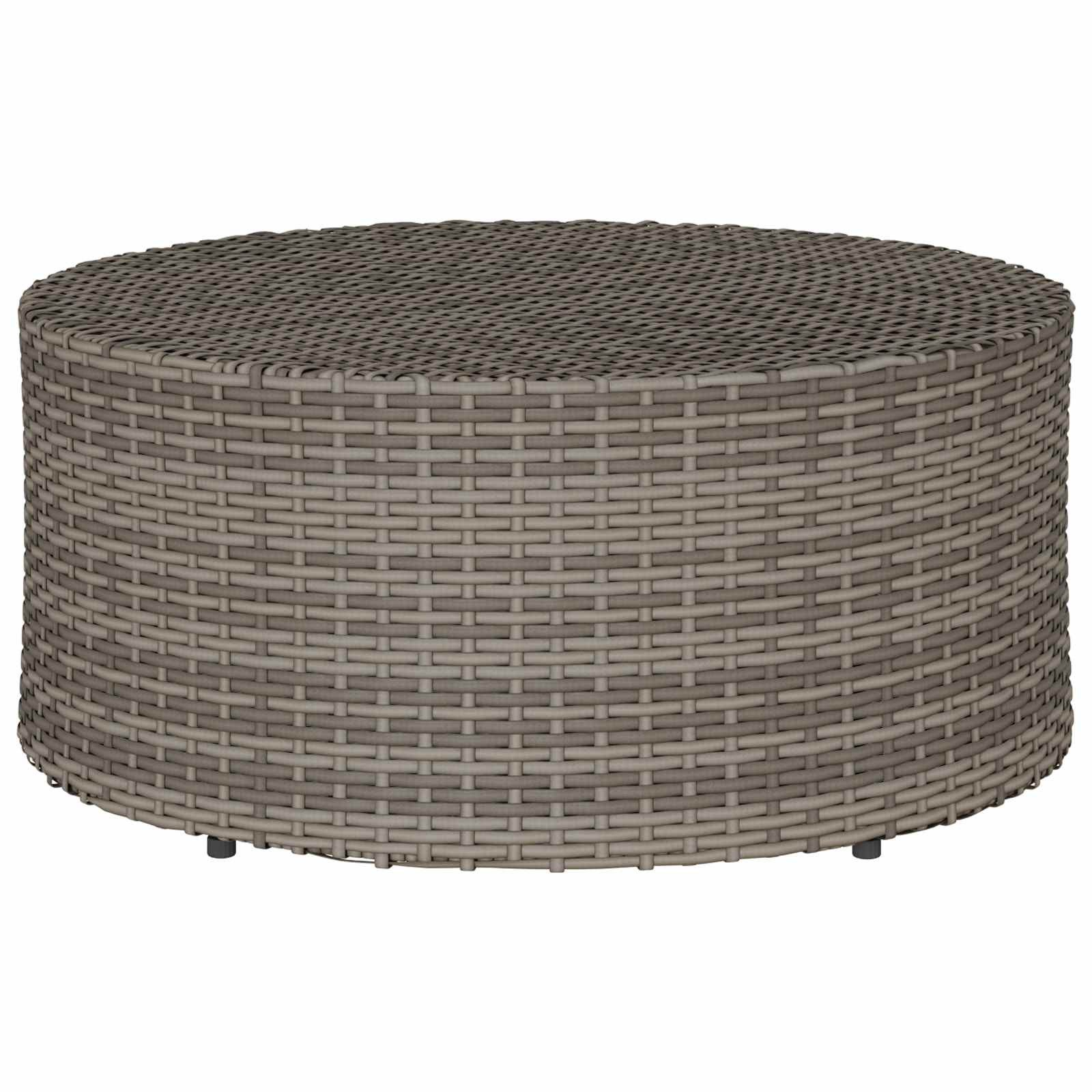 vidaXL Gartentisch Couchtisch für draußen Grau Ø 68 x 30 cm Poly-Rattan (1-St)