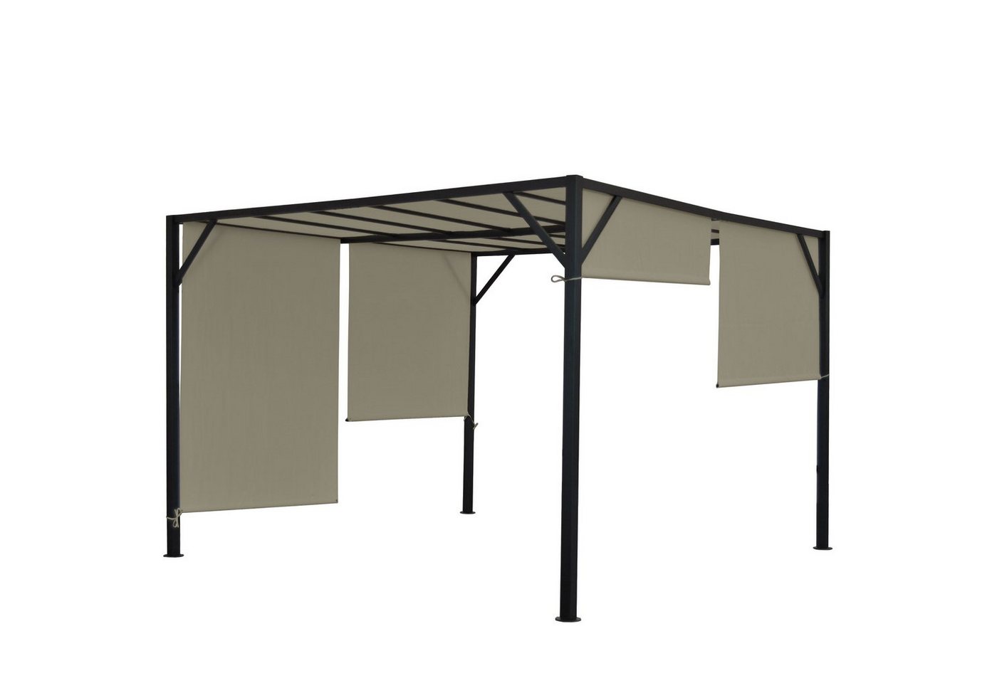 MCW Pergola Beja-4×4, BxTxH: 405x405x212 cm, mit Schiebedach, mit Wasserablaufösen, UV-Schutz UV30+ beige Rabatt: 51 %