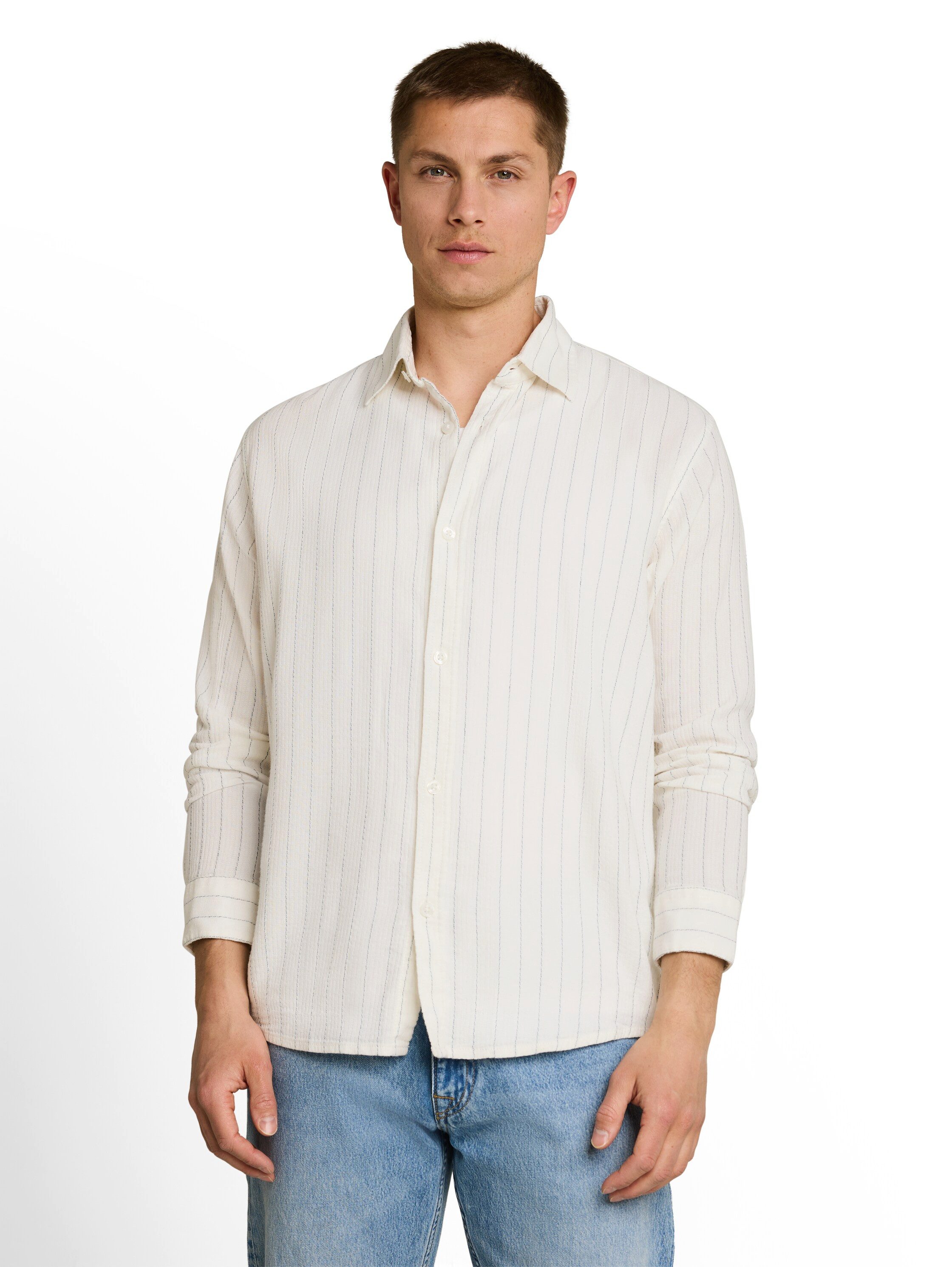 TOM TAILOR Denim Langarmshirt mit Streifen Muster