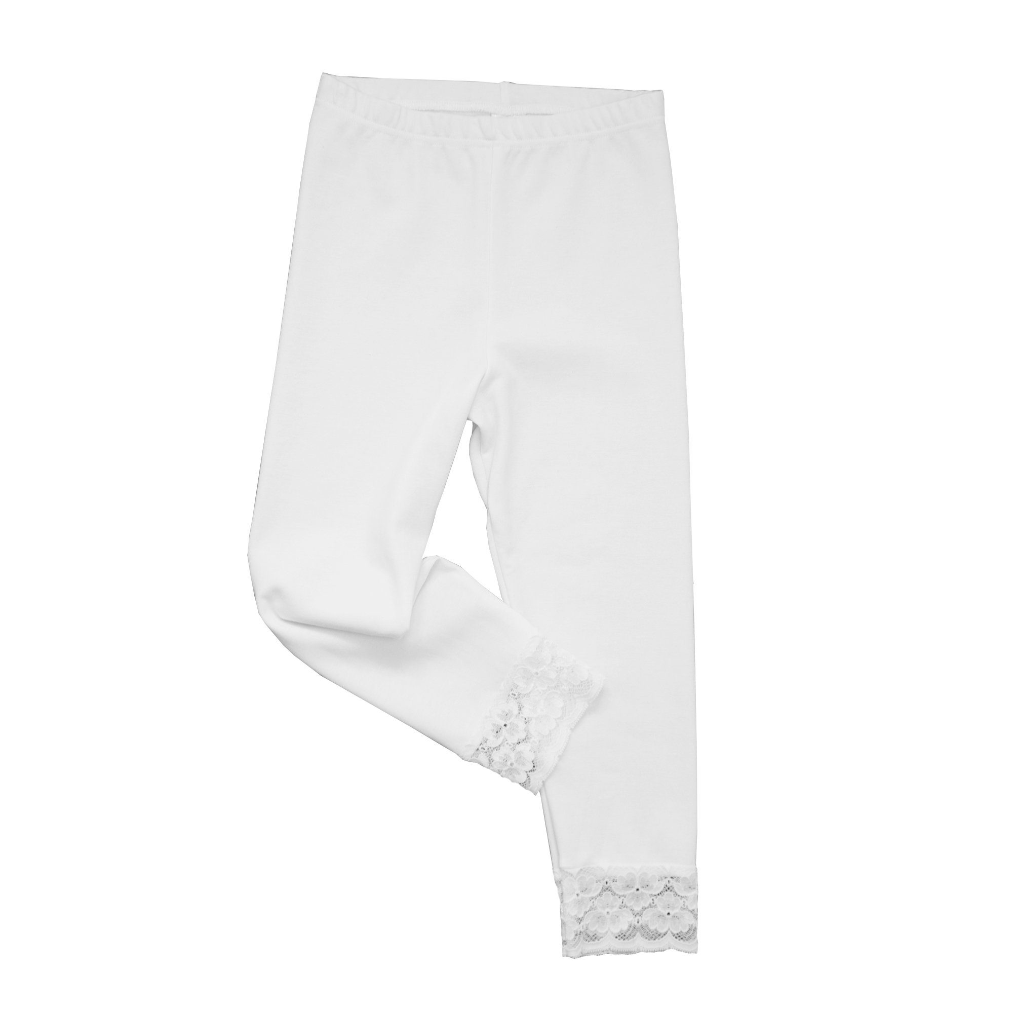 HERMKO Caprileggings 52722 Mädchen Capri-Leggings mit Raschelspitze am Abschluss