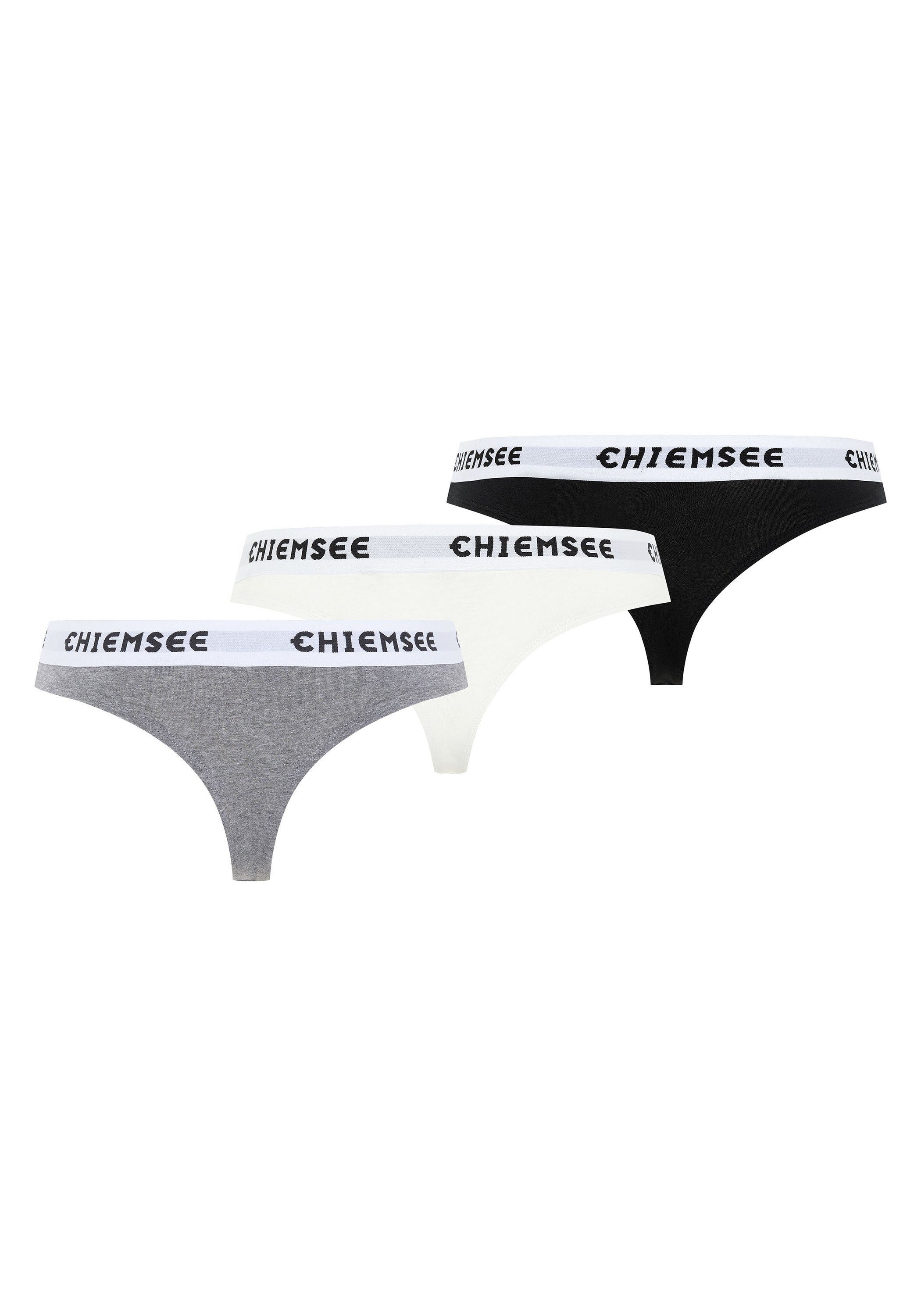 Chiemsee 3 Grey Label-Bund mit (3er-Pack, Black/Medium String 3-St) 3er-Pack String