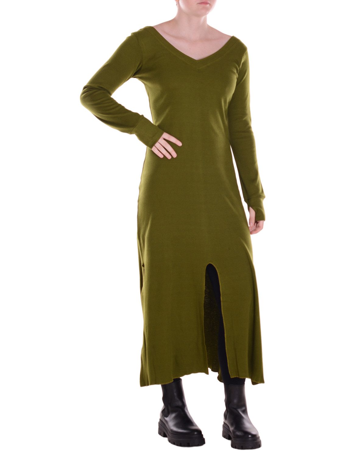 Vishes Midikleid Kleid knielang aus Baumwolle günstig online kaufen