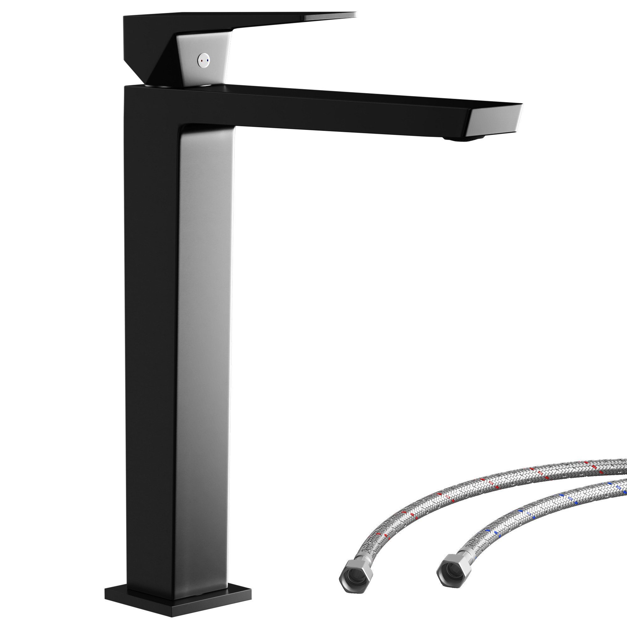 radelldar Waschtischarmatur Wasserhahn Bad & Bleifreie Edelstahl-Armatur – Rostfrei & Anti-Spritz (1-St) Einhebelmischer für Aufsatzwaschbecken, 285mm hoch