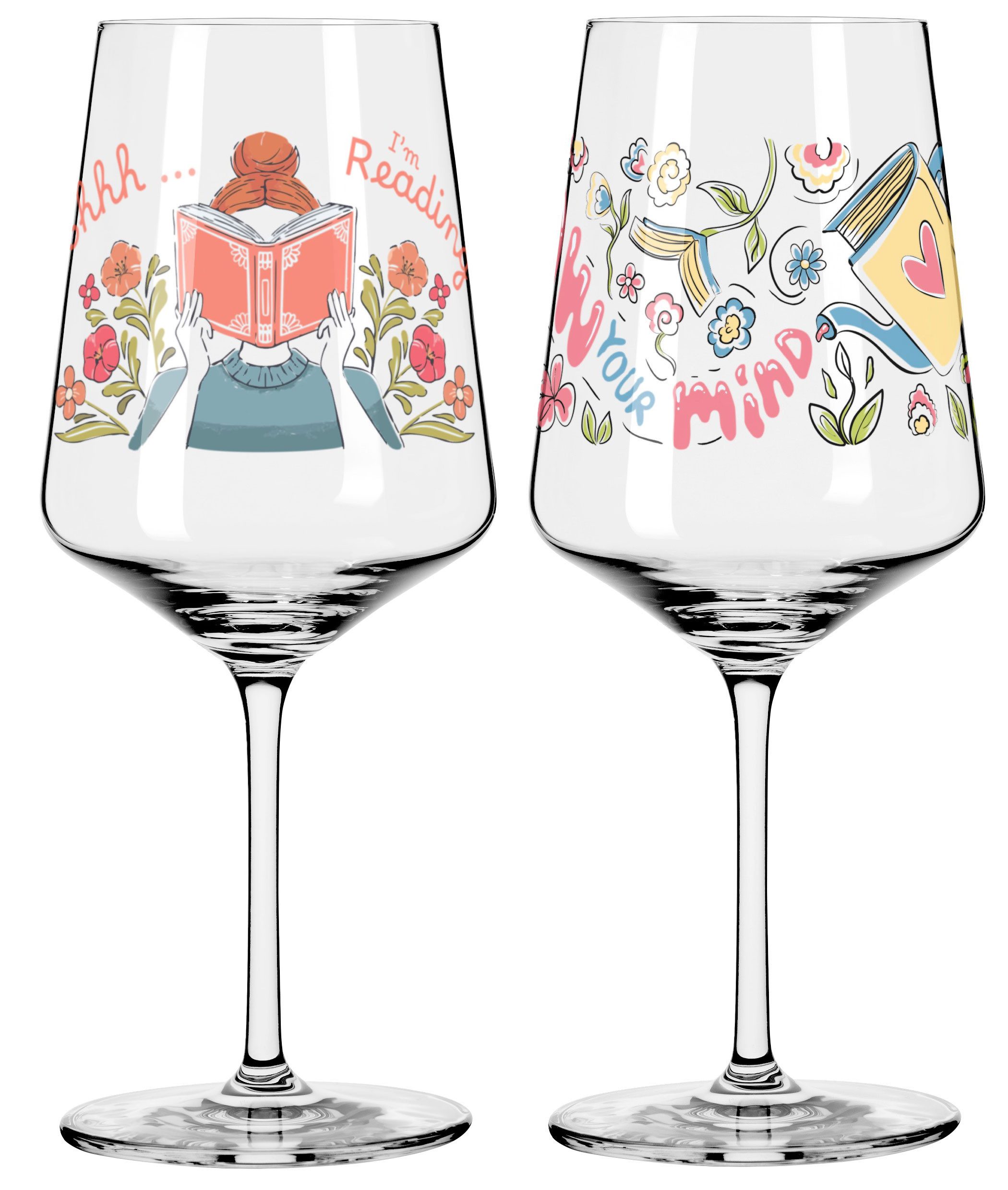 Dekomiro Weinglas RITZENHOFF 2er Set COCKTAILGLAS BÜCHER mit Glastuch, 2-tlg., Glas, 2-teilig