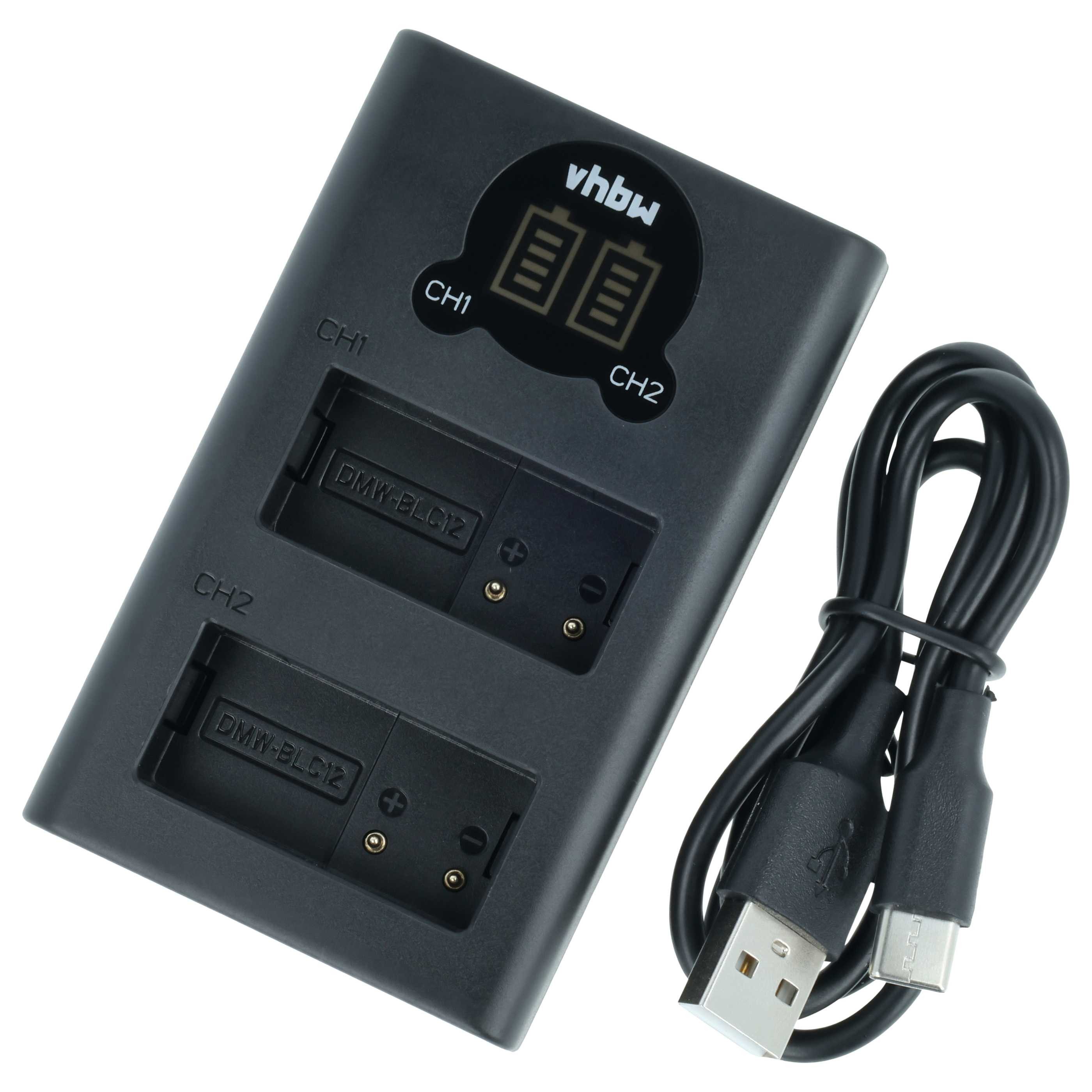 vhbw passend für Sigma DP1Q, DP2Q, FP L, DP3Q Kamera Kamera-Ladegerät (Dual-Ladestation zum Laden von bis zu 2 Akkus an jeder USB-Buchse z.B)