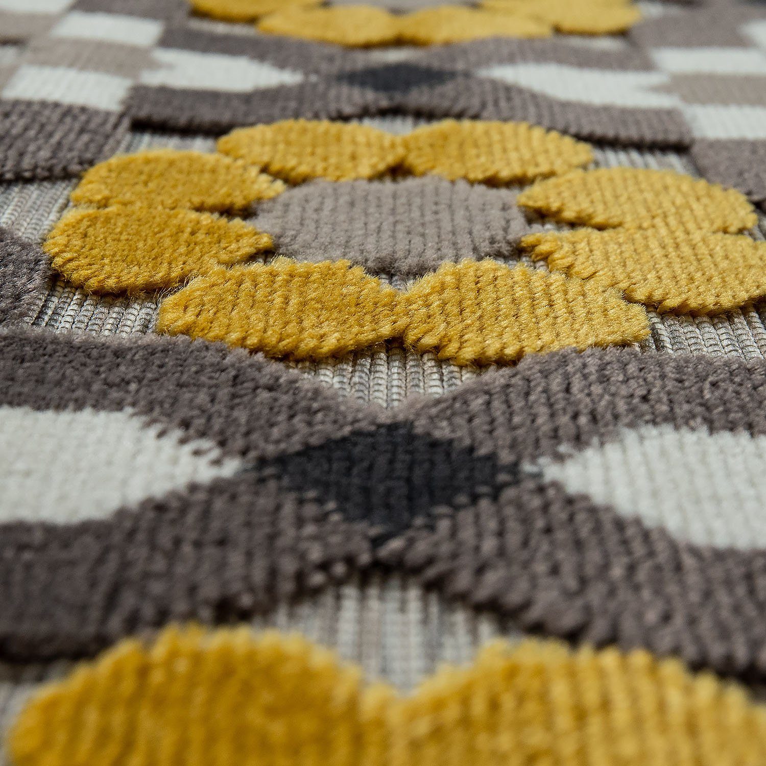 Teppich Charleroi 492, geeignet und Blüten, Höhe: 3 Home, Paco In- Outdoor gelb mm, Motiv 3D-Design, rechteckig