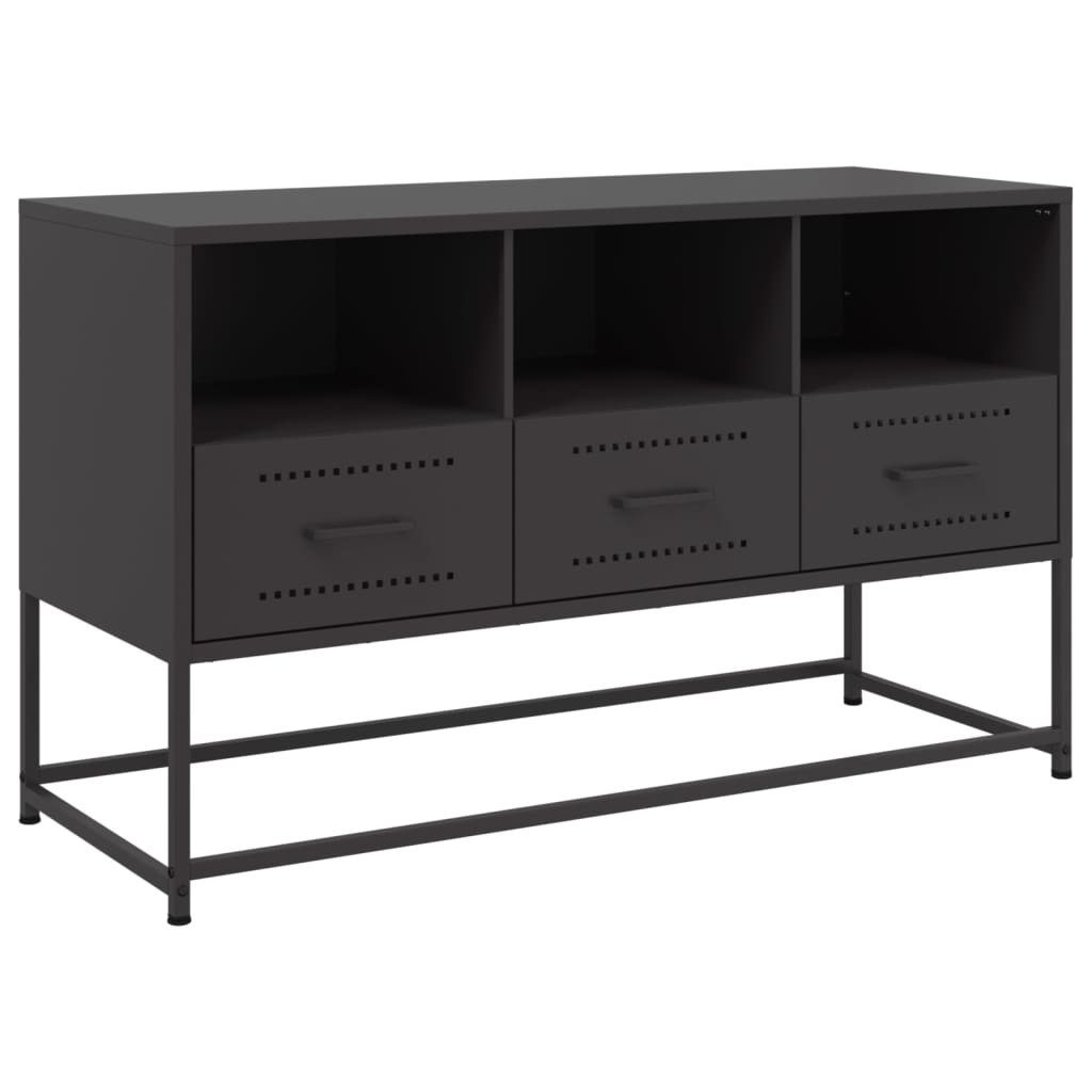 vidaXL TV-Schrank TV-Schrank Schwarz 100,5x39x60,5 cm Stahl (1-St)