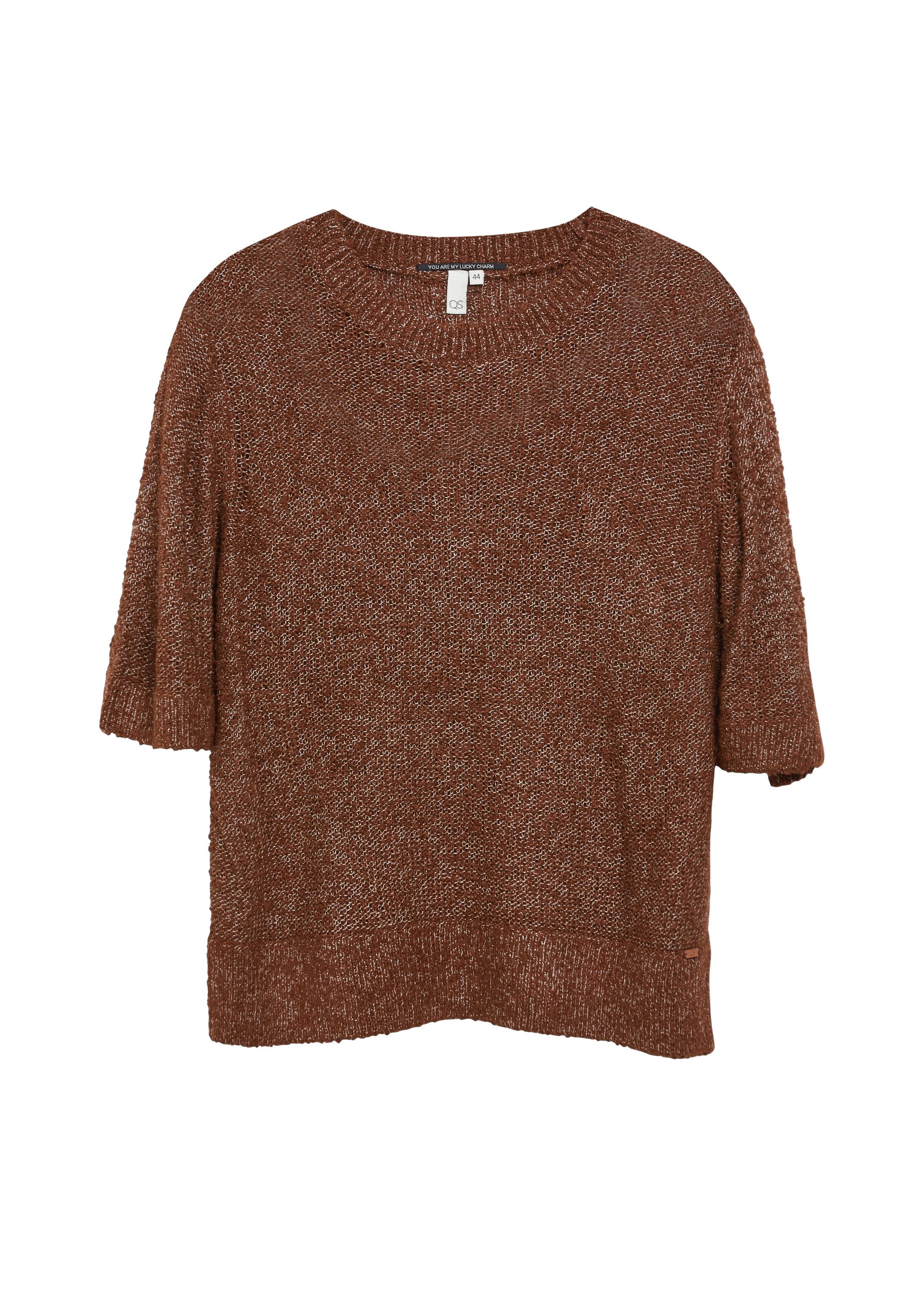 QS Kurzarmpullover Strickpullover Strickpullover