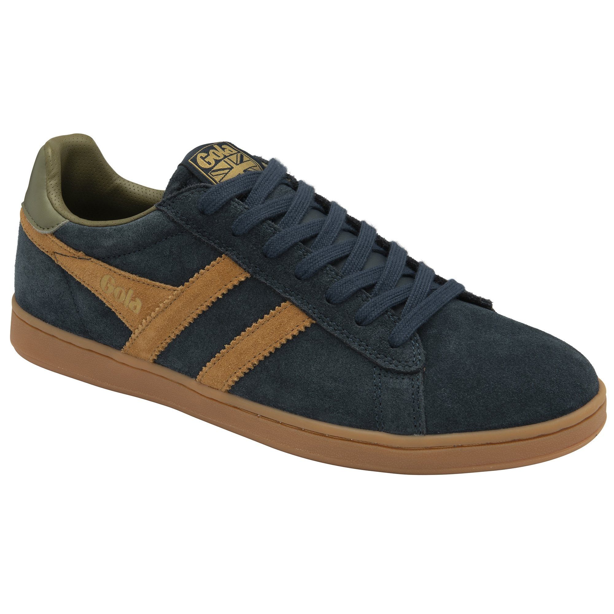Gola Equipe II Suede-Leder navyblau/braun/khakigrün Herren Sneaker