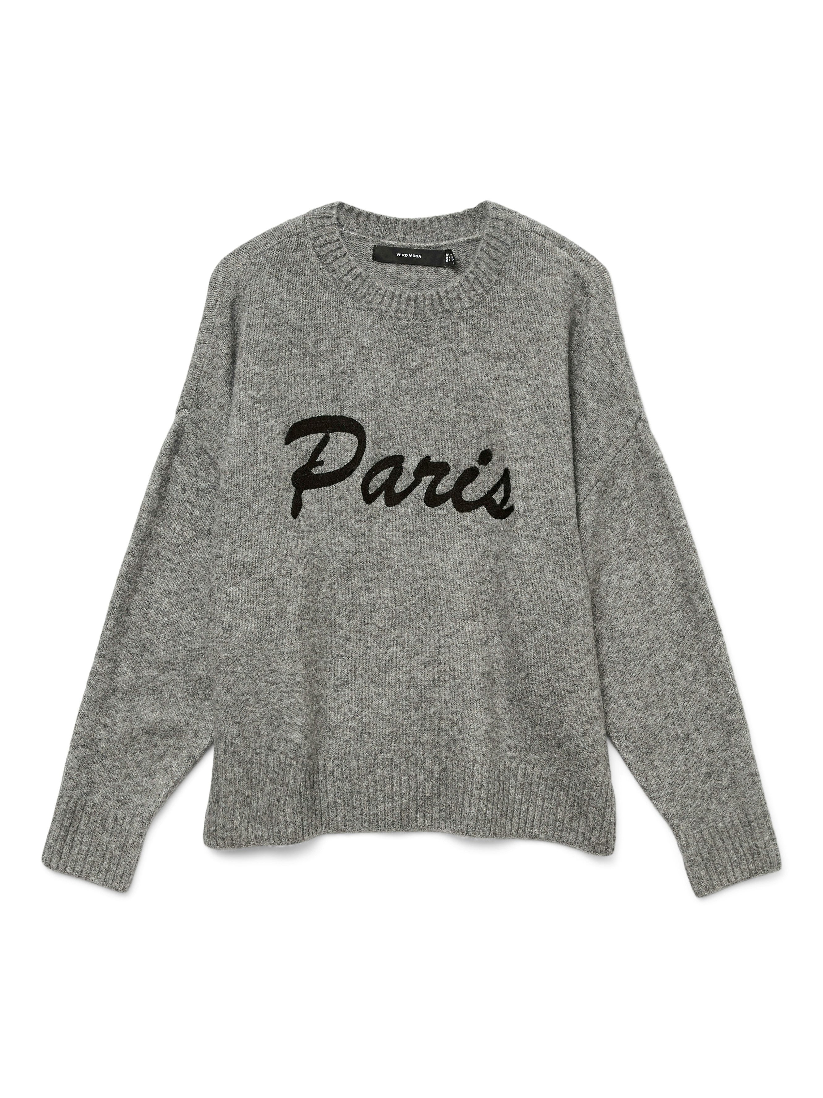 Vero Moda Strickpullover VMBOOM LS O-NECK TEXT PULLOVER NOOS günstig online kaufen