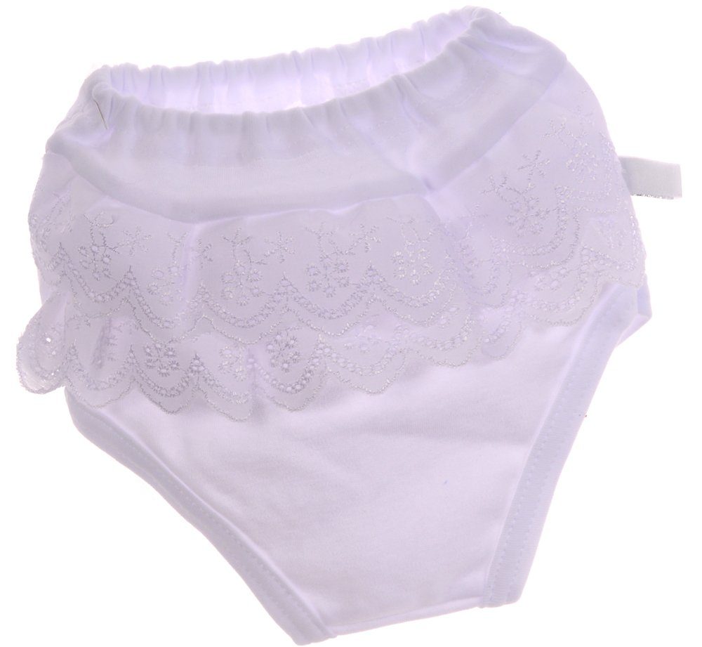 La Bortini Slip Baby Höschen mit Rüschen am Po Slip Unterhose in Weiß aus reiner Baumwolle, 44 50 56 62 68 74 80 86 92 98 104