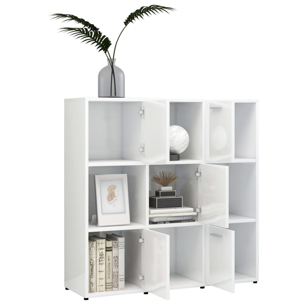 Hochglanz-Weiß Bücherregal 90x30x90 cm furnicato Holzwerkstoff