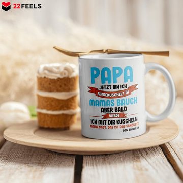 22Feels Tasse Werdender Papa Geschenk Vatertag Schwangerschaft Männer Du Wirst Vater, Keramik, Made in Germany, Spülmaschinenfest