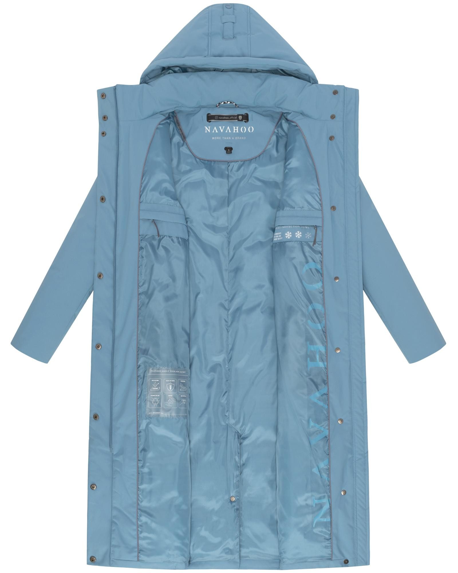 Navahoo Wintermantel Waldbummler 14 Wasserabweisender Winterparka mit Kapuze und Taillengürtel