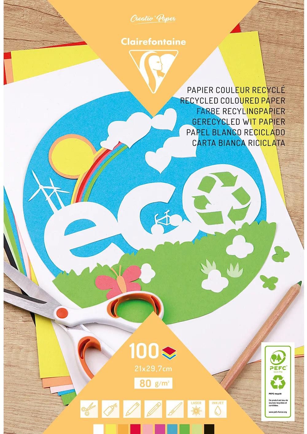 maildor Fotopapier 5x Block mit 100 Blatt farbigem Tonpapier A4 80g - Sortierung 26501C, Einfarbiges Papier